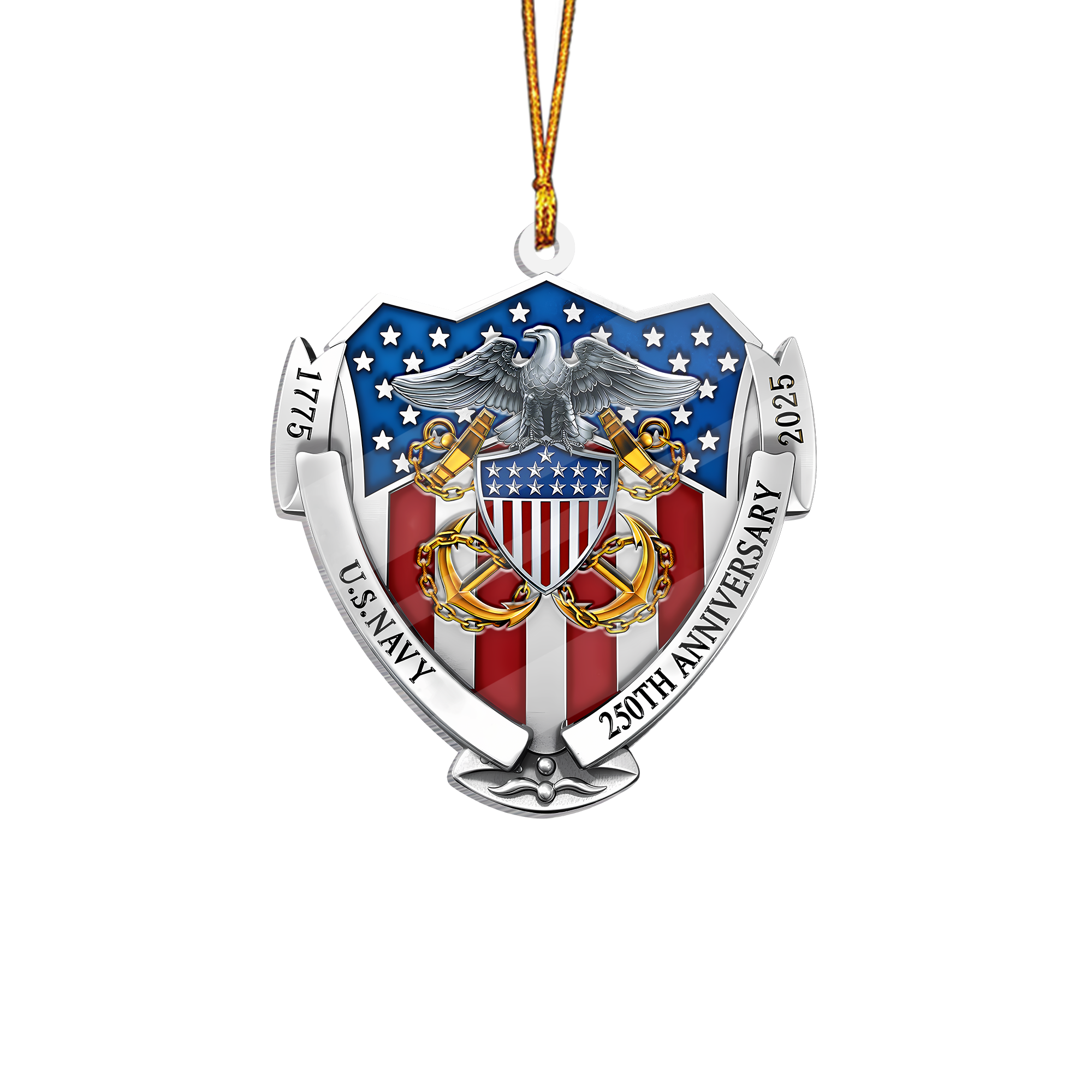 Navy 250th Anniversary Acrylic Ornament