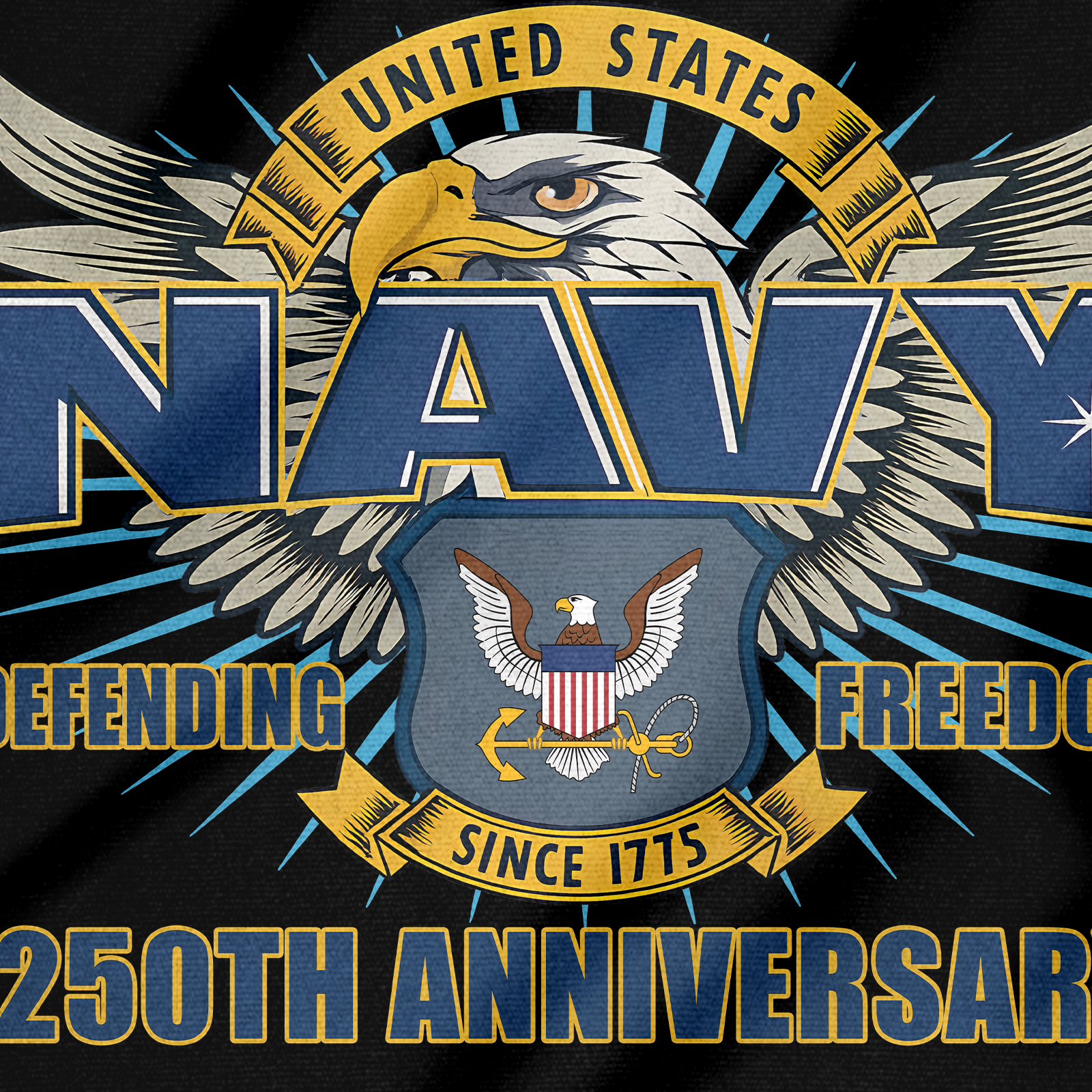 Navy 250th Anniversary House Flag