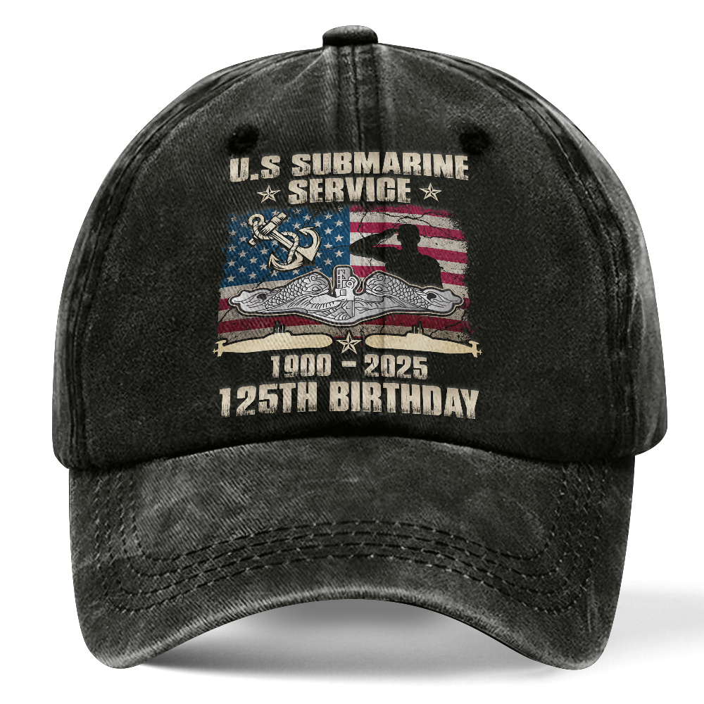 Navy Submarine 125th Birthday Washed Cap