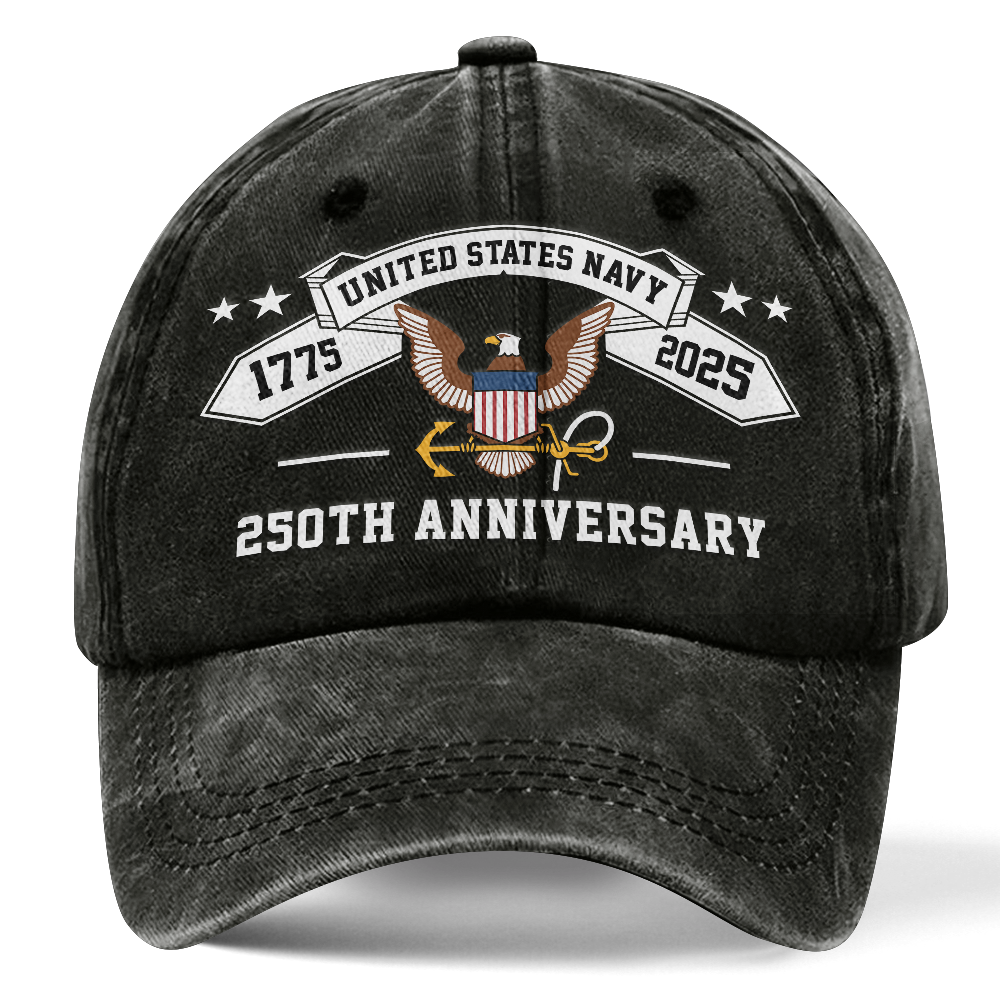 Navy 250th Anniversary Washed Cap