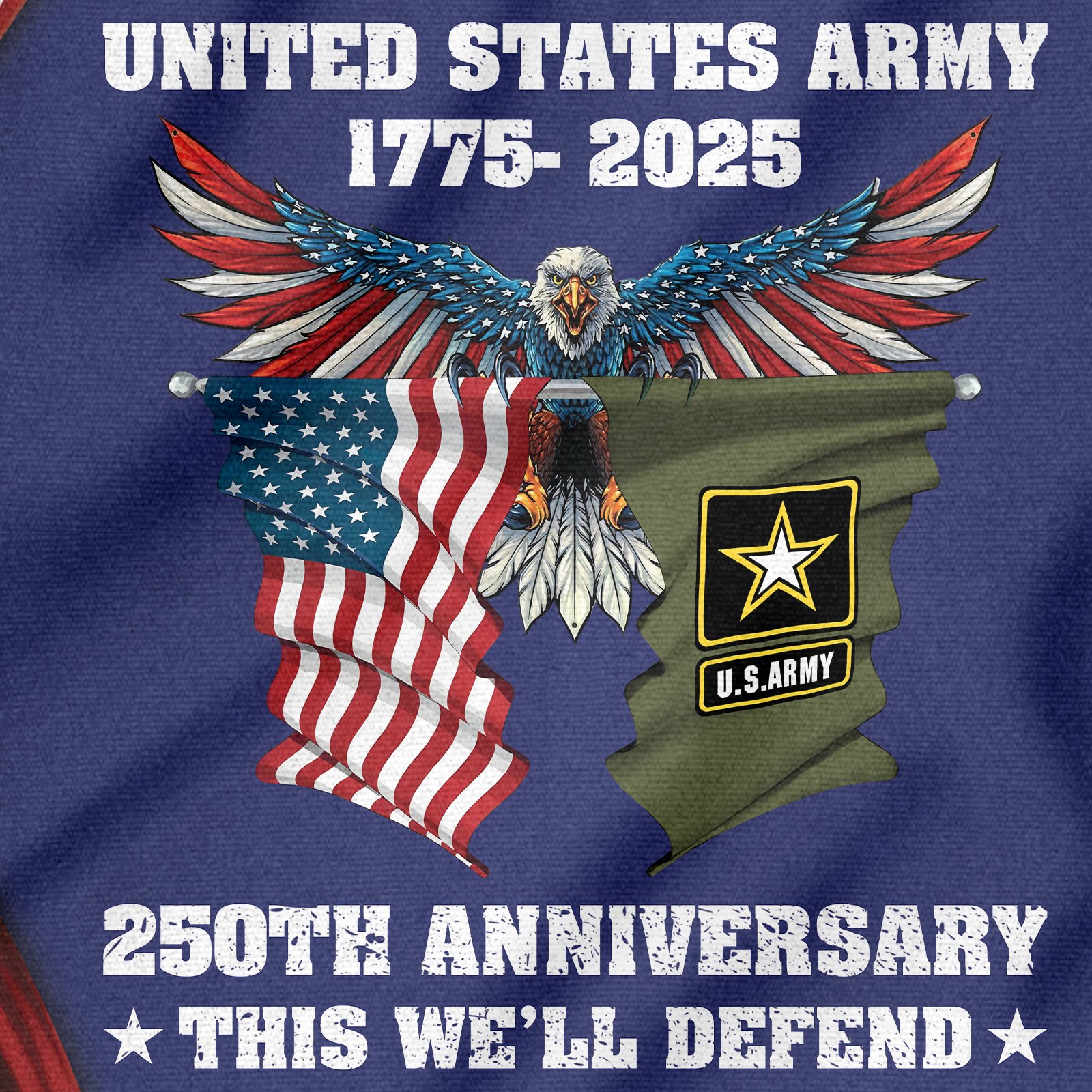 Army 250th Anniversary House Flag