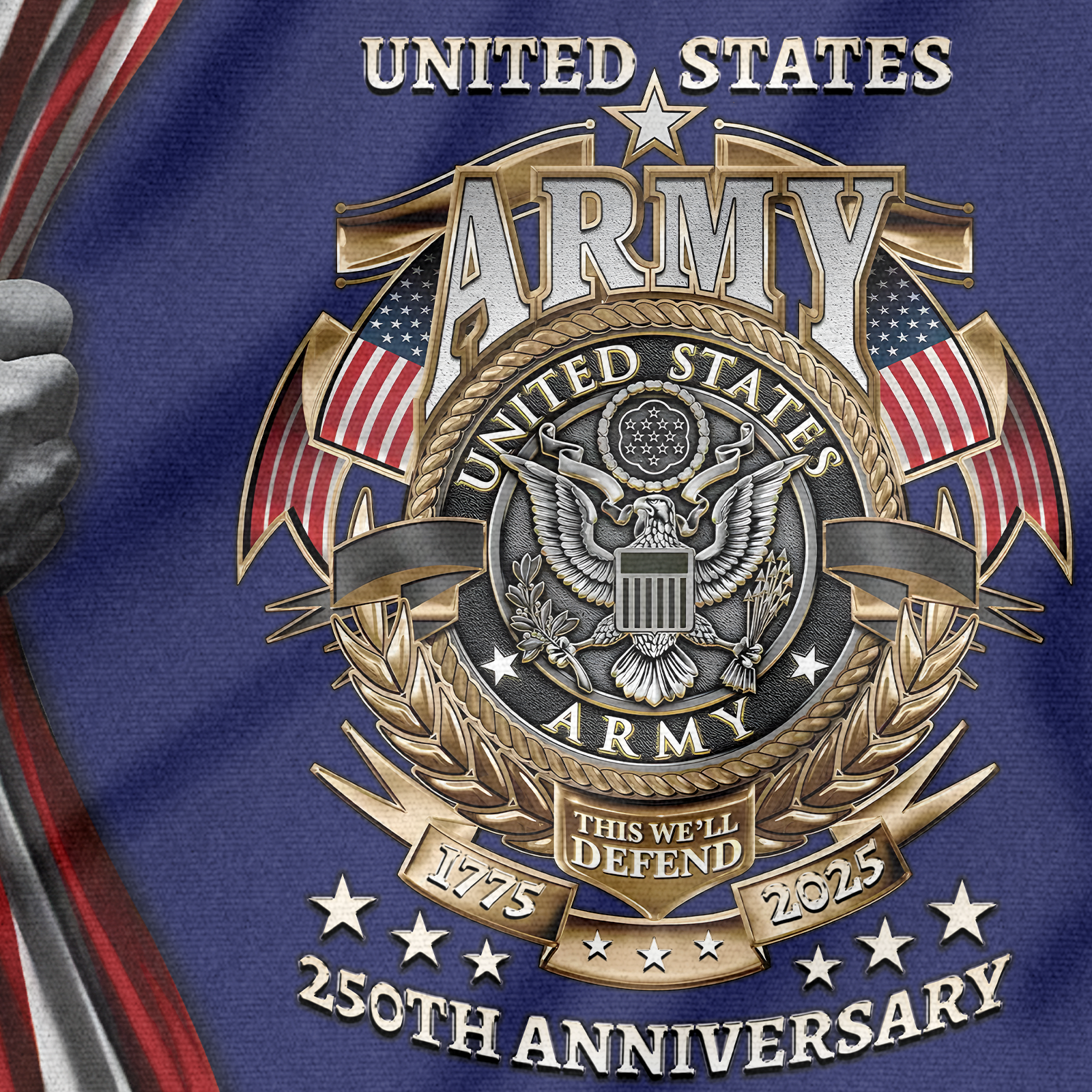 Army 250th Anniversary House Flag