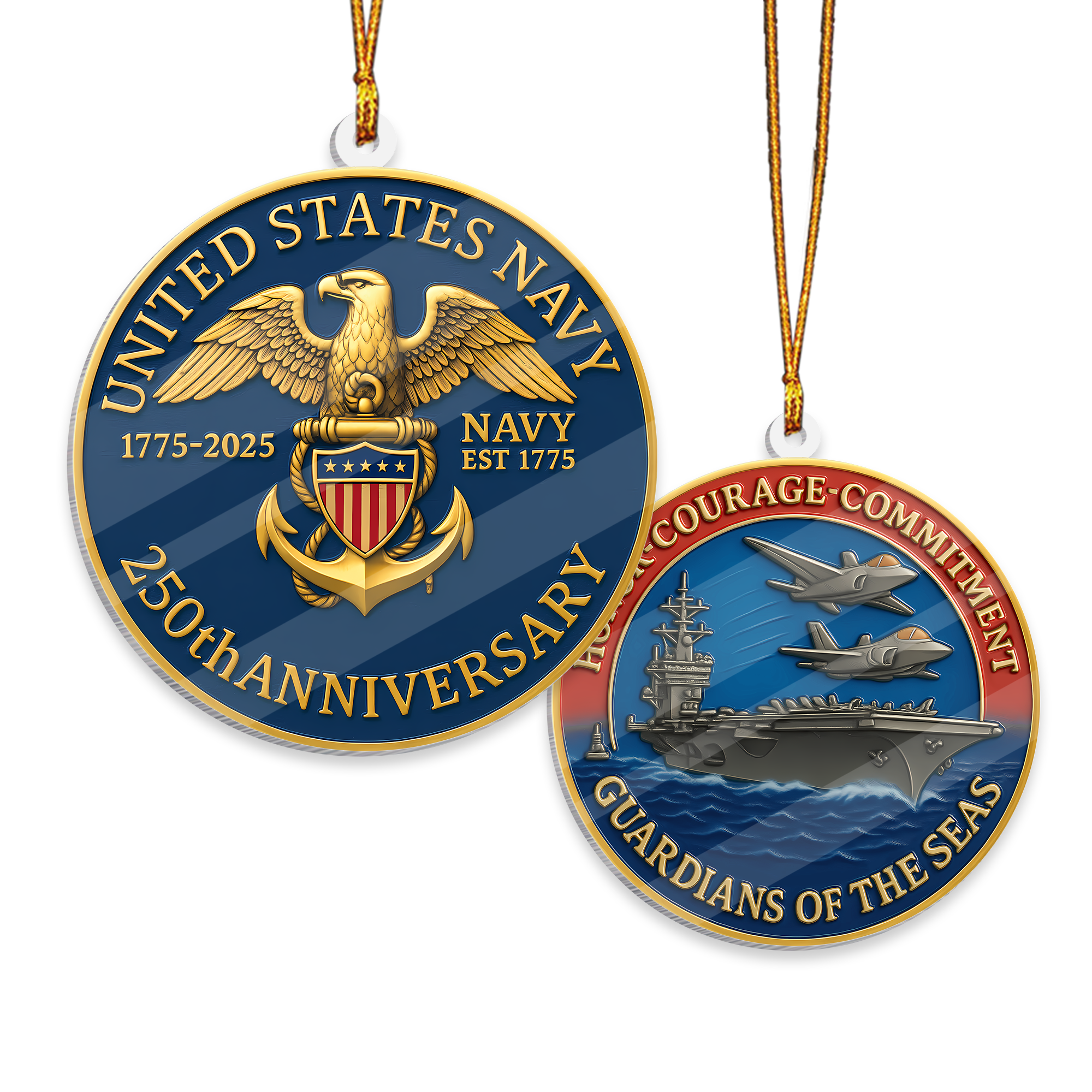 Navy 250th Anniversary Acrylic Ornament