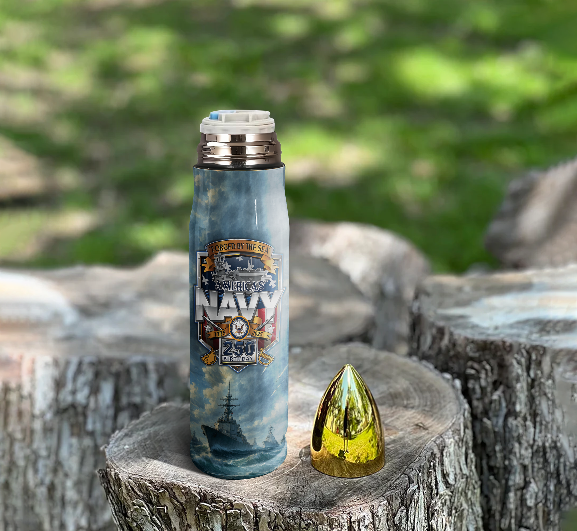 Navy 250th Anniversary Bullet Tumbler