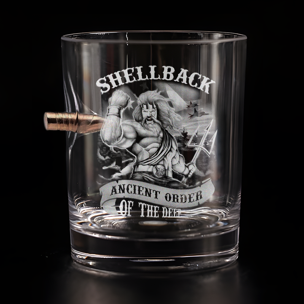 Shellback Ancient Order Of The Deep Bullet Whiskey Glass
