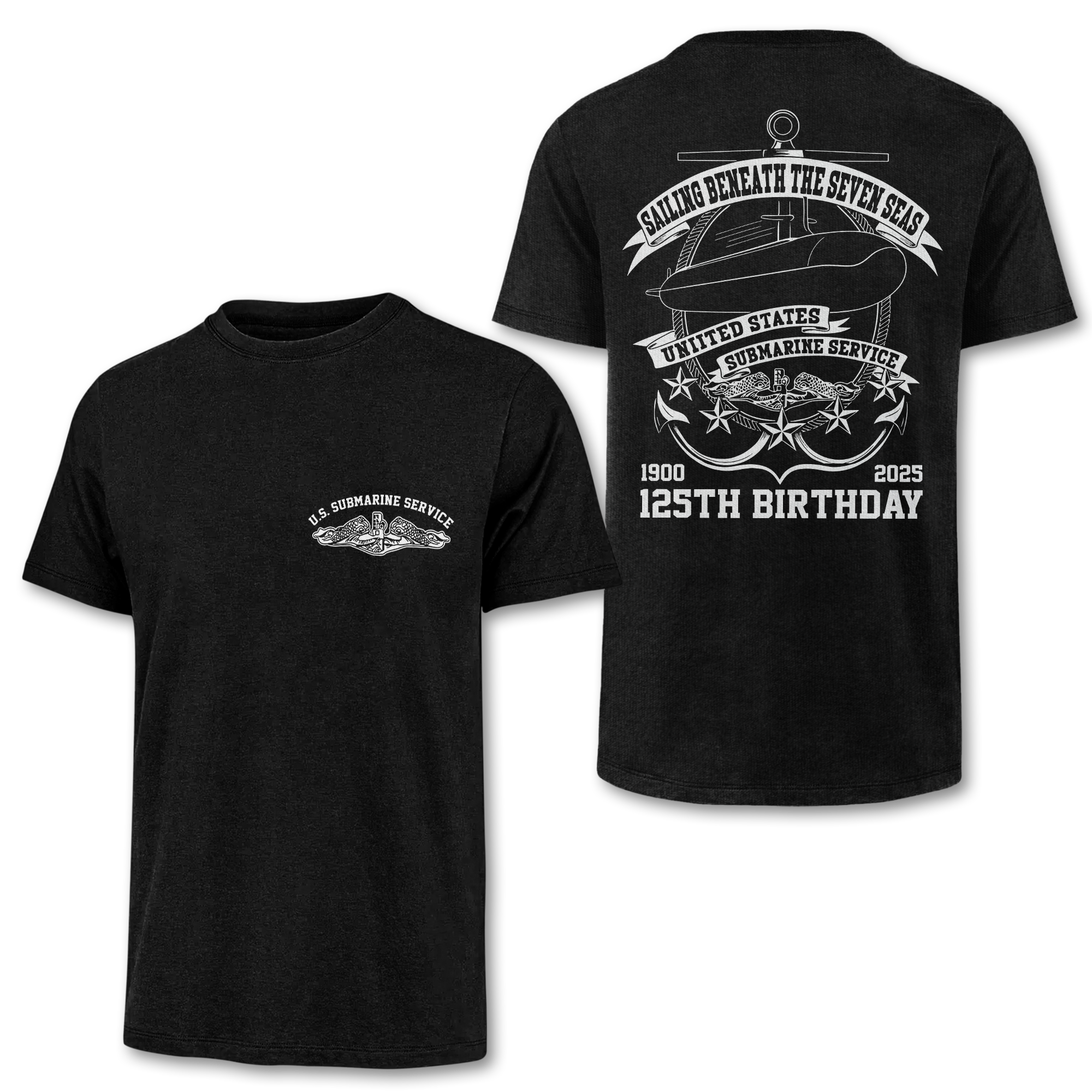 Navy Submarine 125th Birthday Double Sides Classic T-shirt