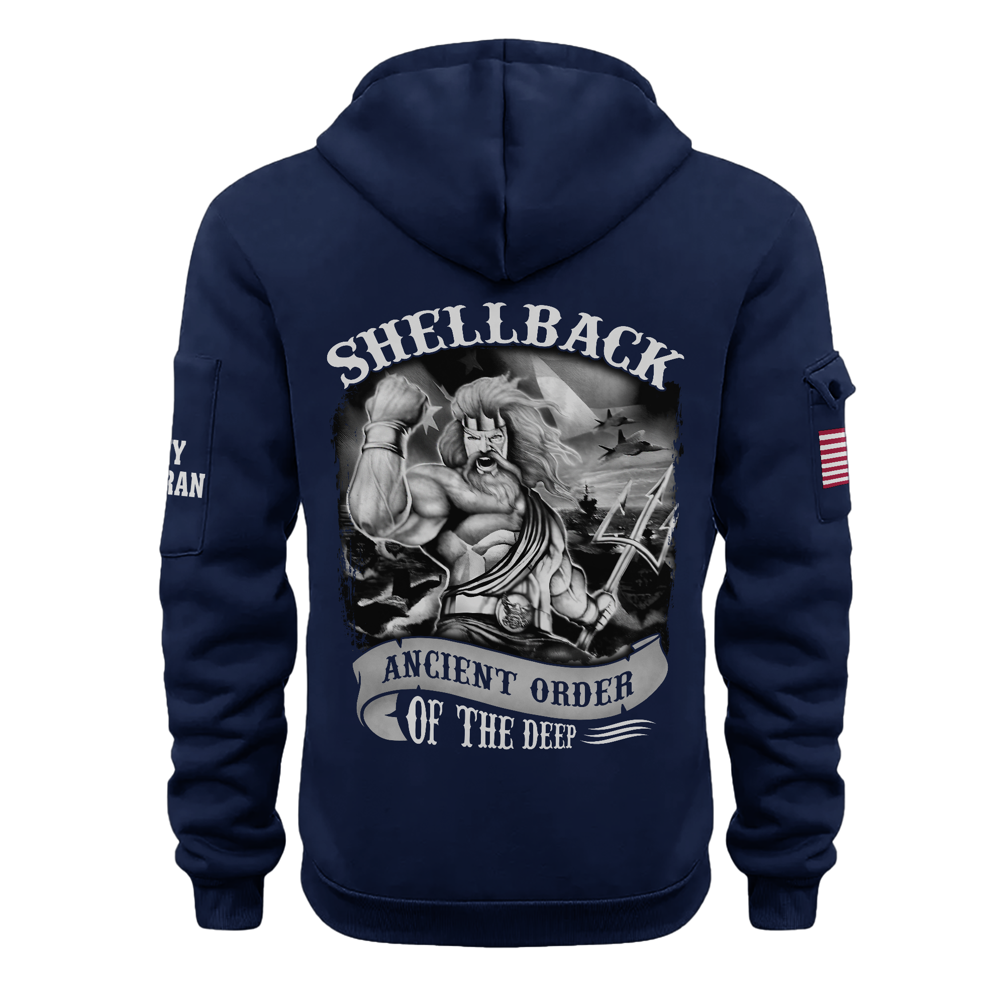 Navy Shellback Ancient Order Of The Deep Quarter Zip Hoodie