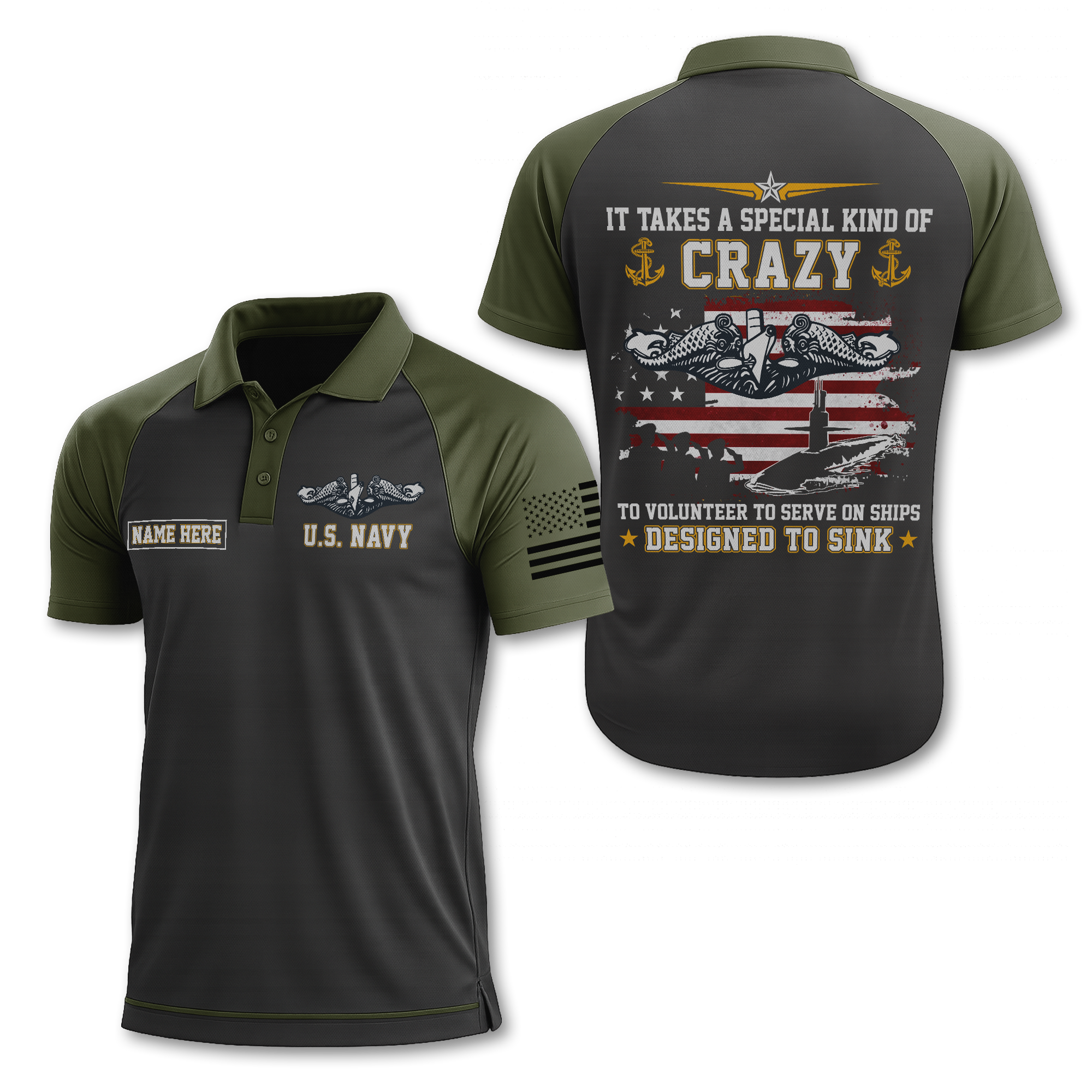 Navy Submarine Polo Shirt