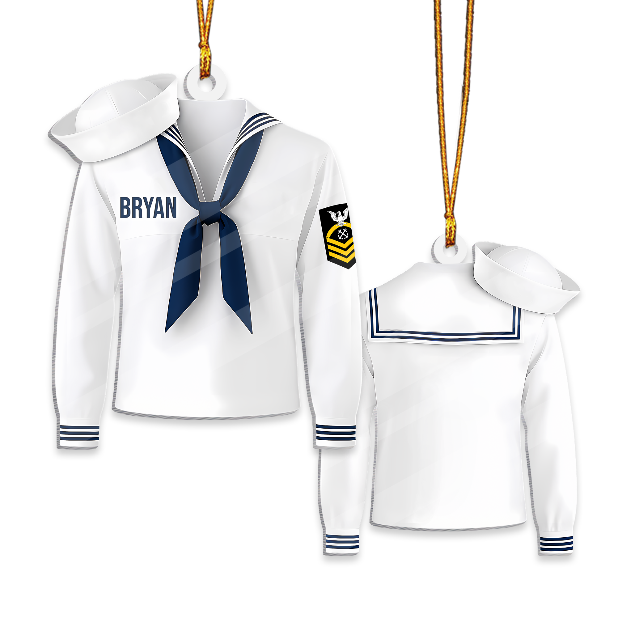 Personalizable Navy Uniform Acrylic Ornament
