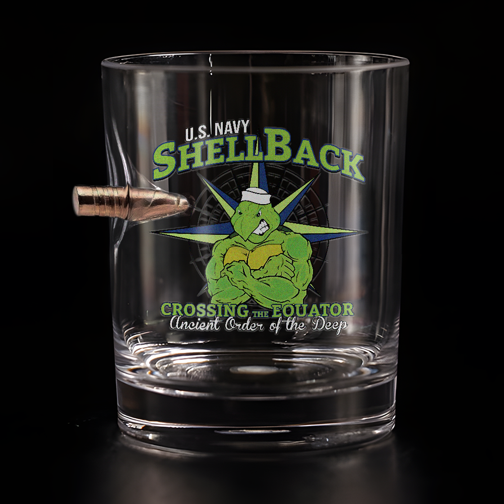 Shellback Ancient Order Of The Deep Bullet Whiskey Glass