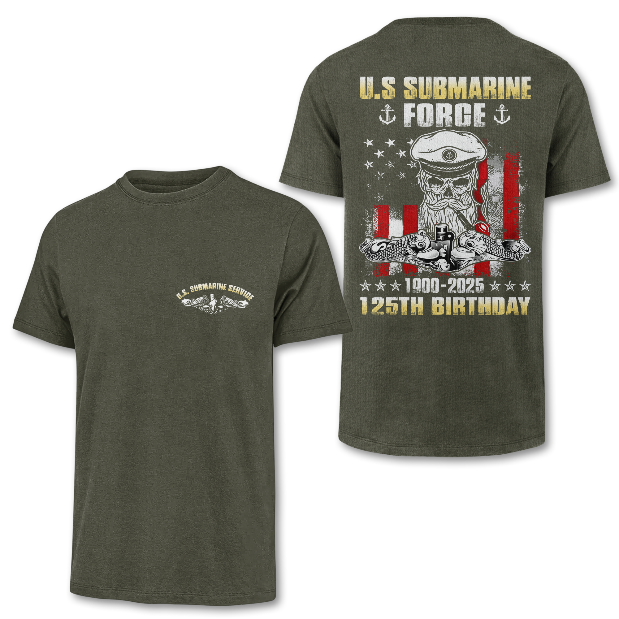 Navy Submarine 125th Birthday Double Sides Classic T-shirt