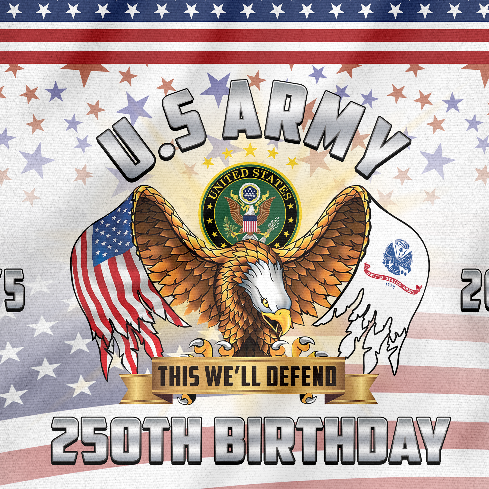 Army 250th Anniversary House Flag