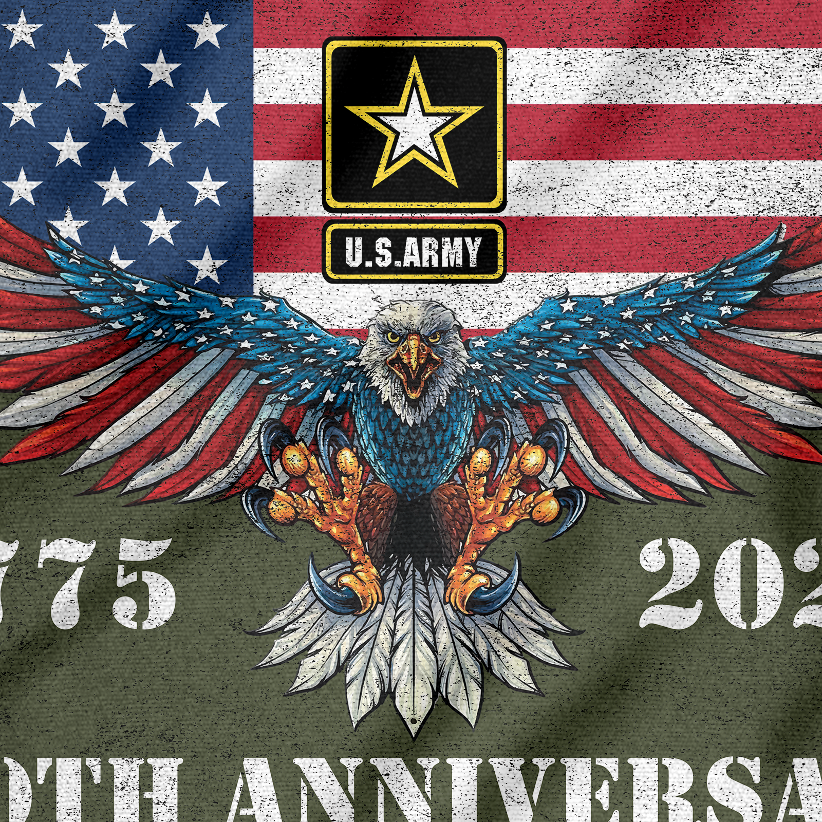 Army 250th Anniversary House Flag