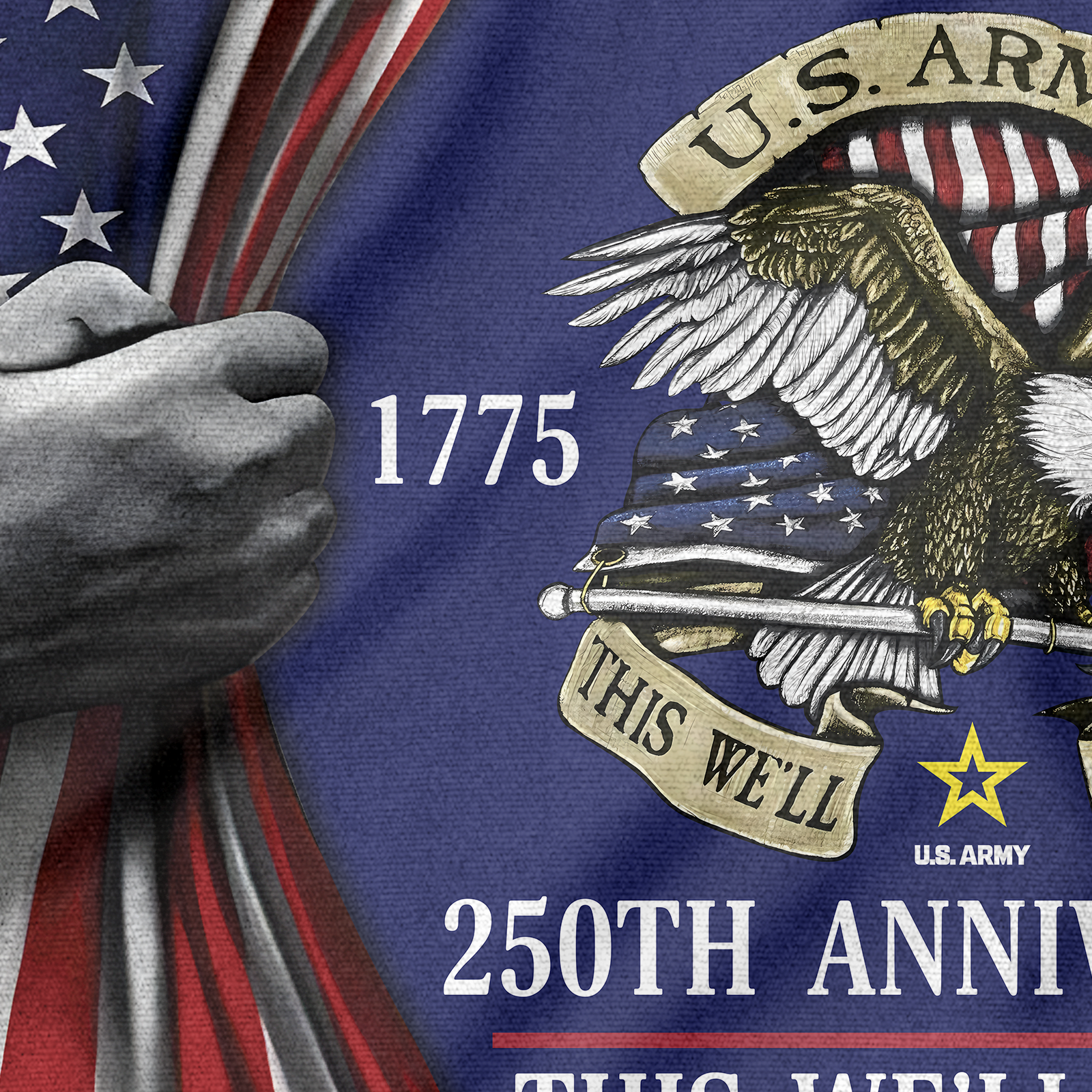 Army 250th Anniversary House Flag