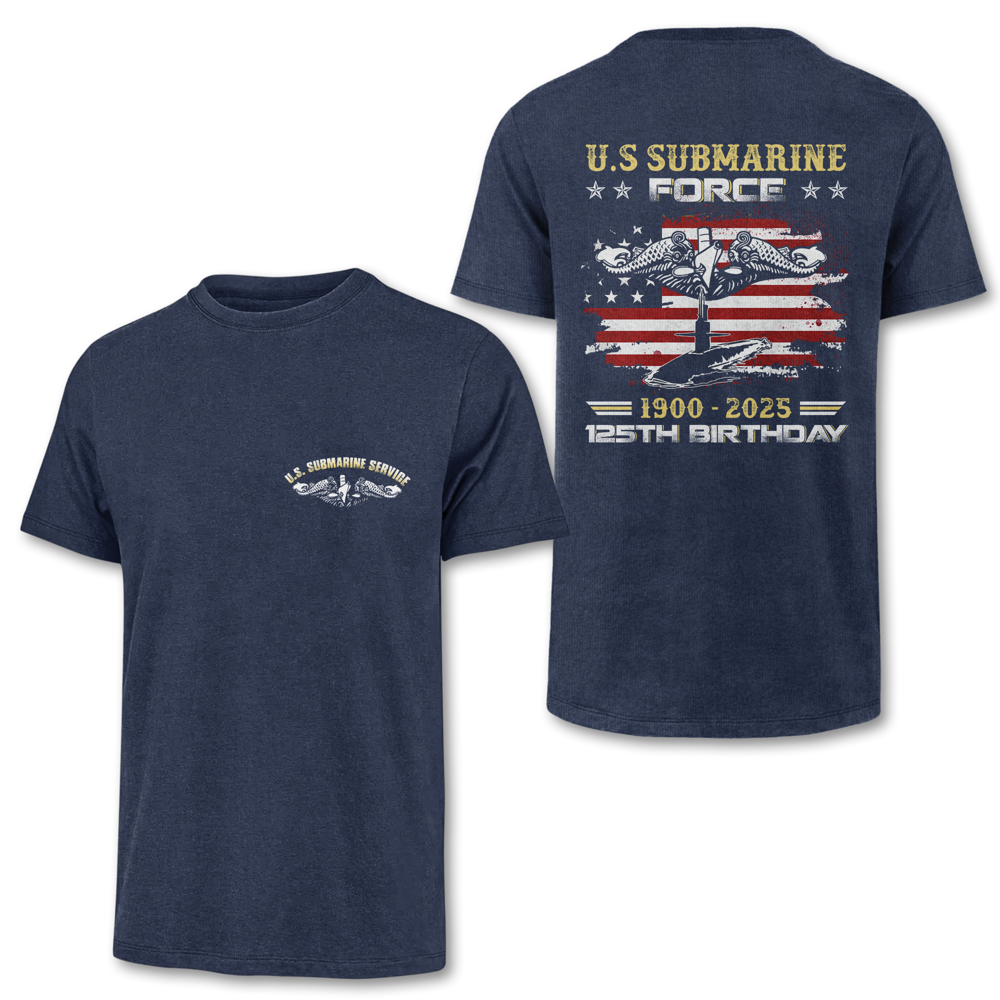 Navy Submarine 125th Birthday Double Sides Classic T-shirt