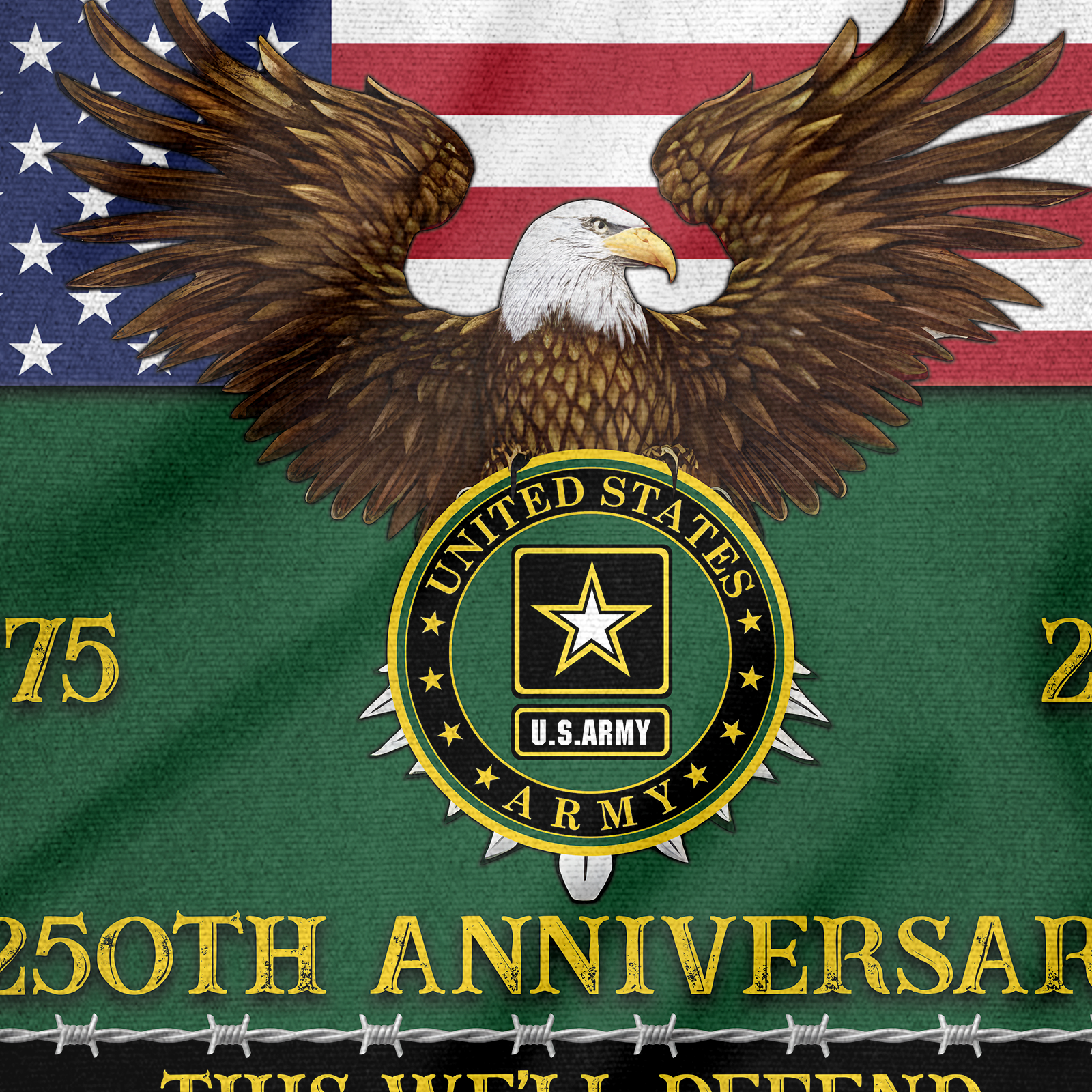 Army 250th Anniversary House Flag
