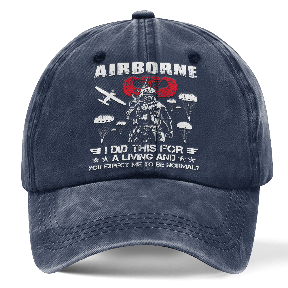 Airborne I Did This For A Living Washed Cap