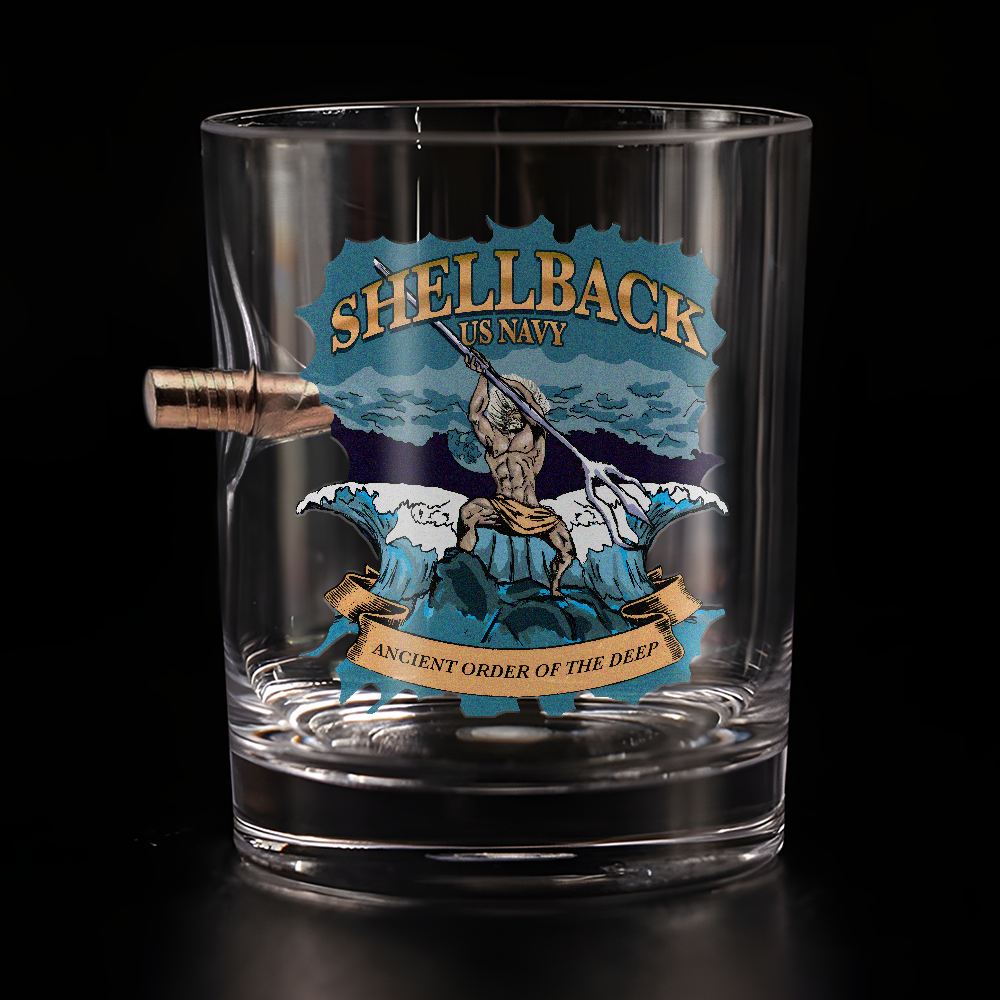 Shellback Ancient Order Of The Deep Bullet Whiskey Glass