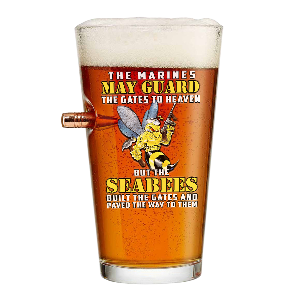 Seabees Built The Gates Bullet Pint Glass