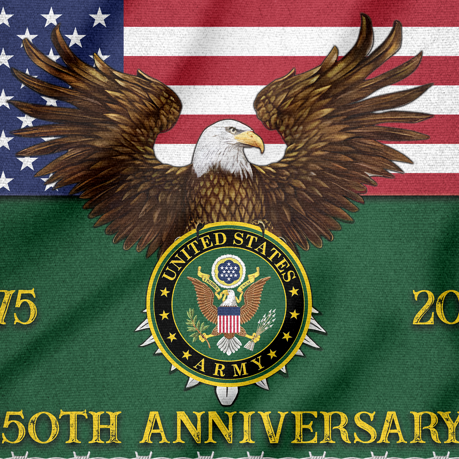 Army 250th Anniversary House Flag