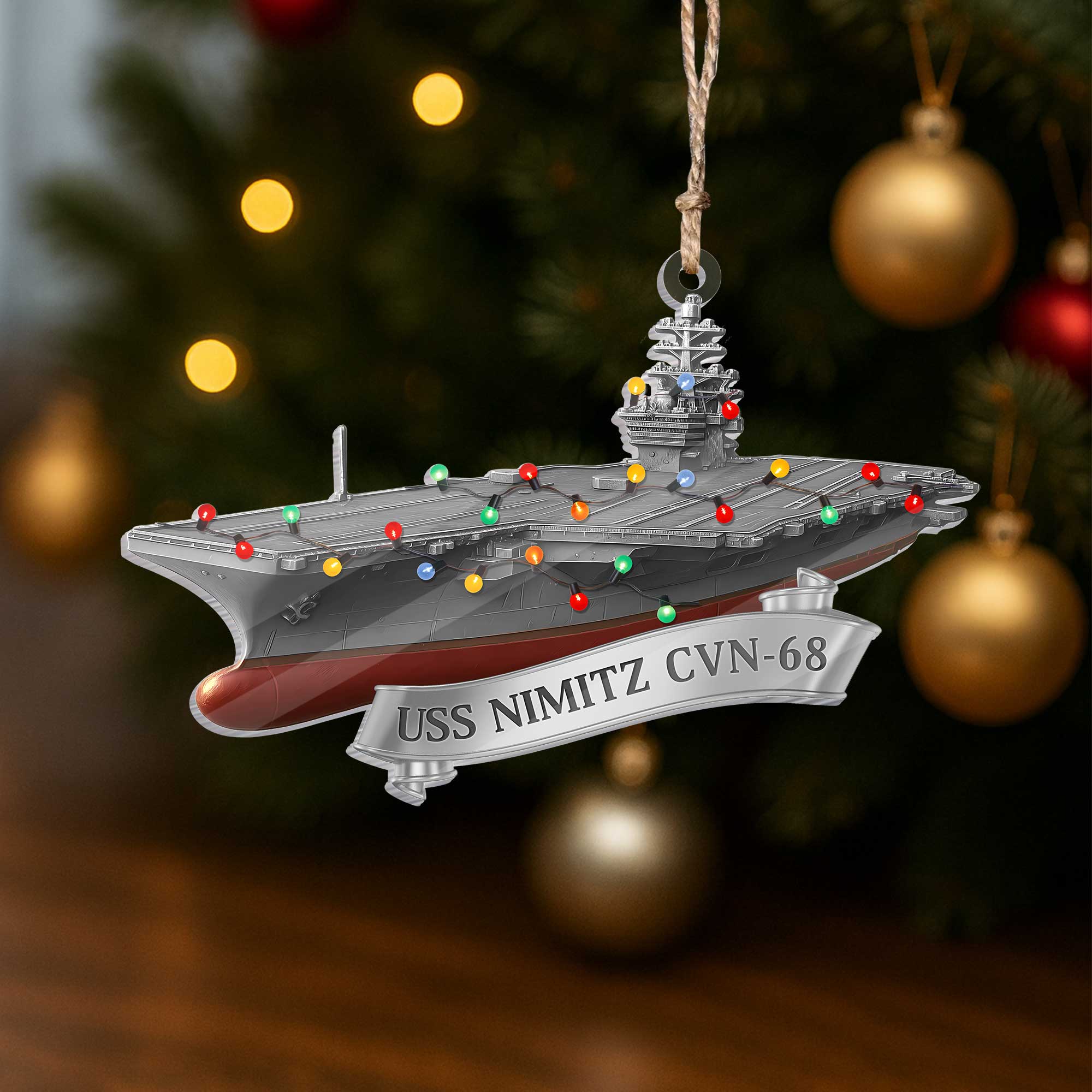 Personalizable Navy Ship Acrylic Ornament