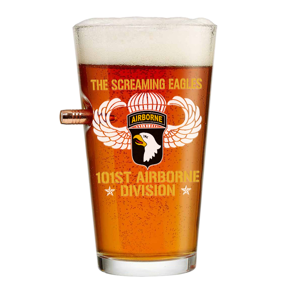 The Screaming Eagles Bullet Pint Glass