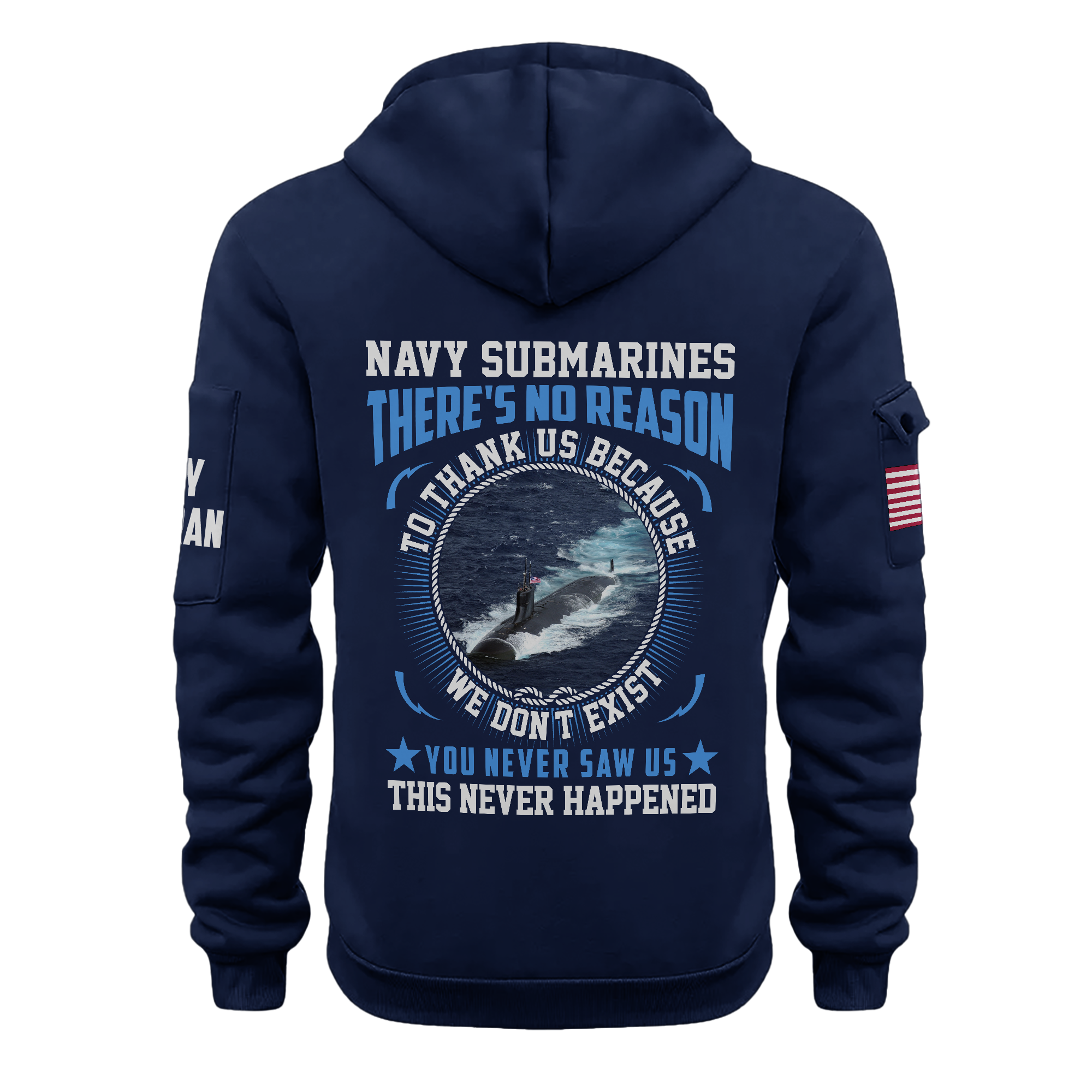 Navy Submarine Quarter Zip Hoodie