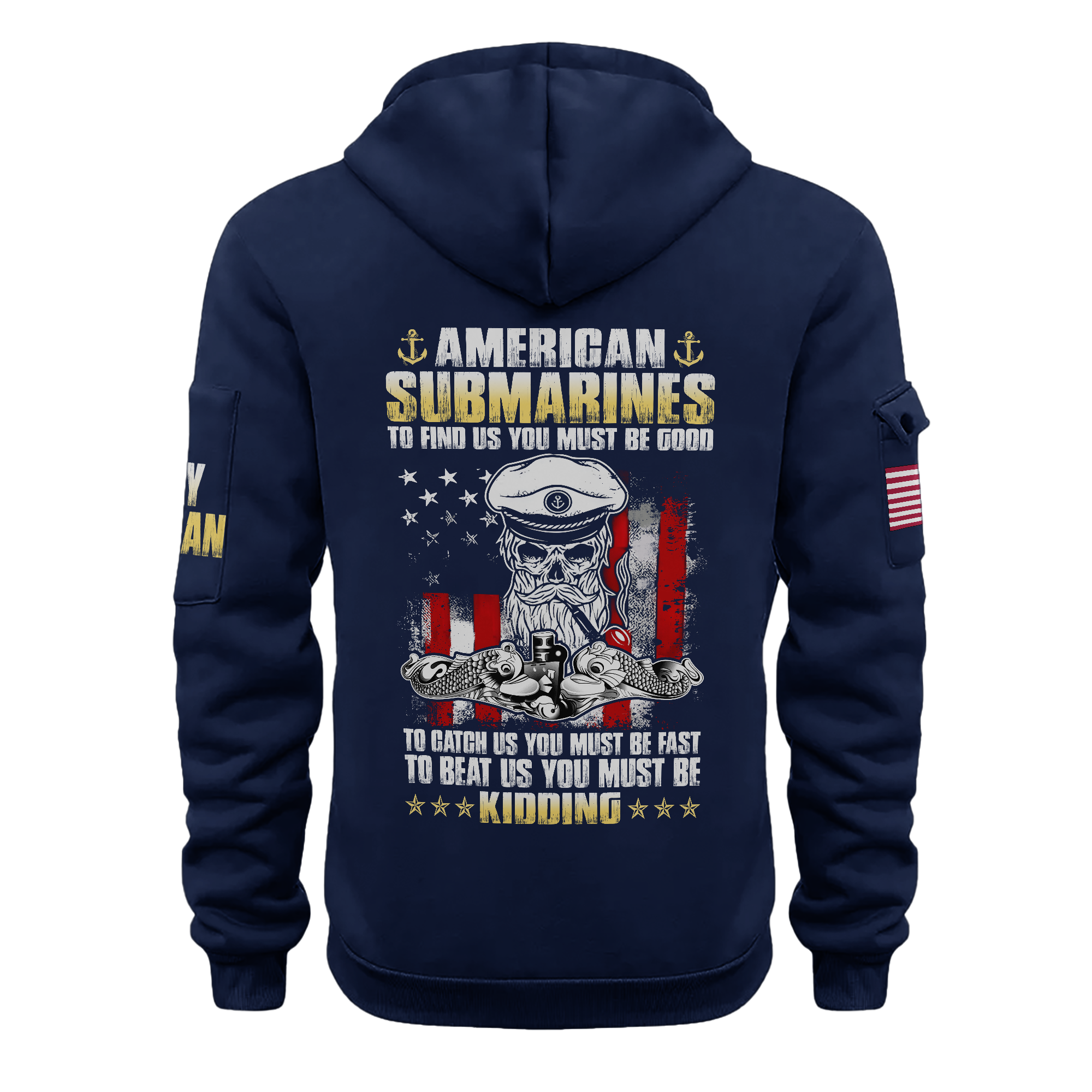 Navy Submarine Quarter Zip Hoodie