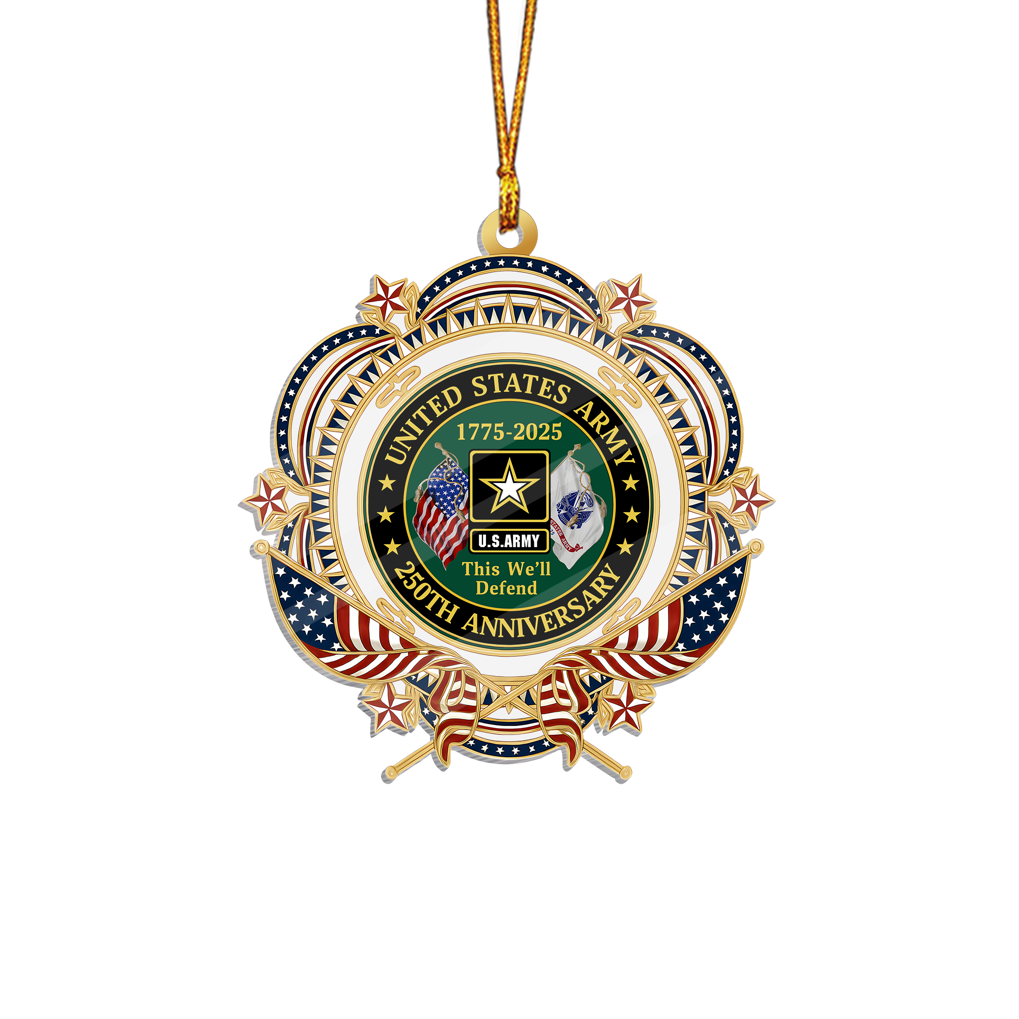 Army 250th Anniversary Acrylic Ornament
