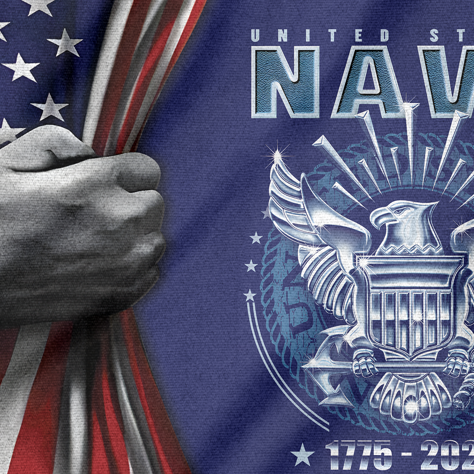 Navy 250th Anniversary House Flag