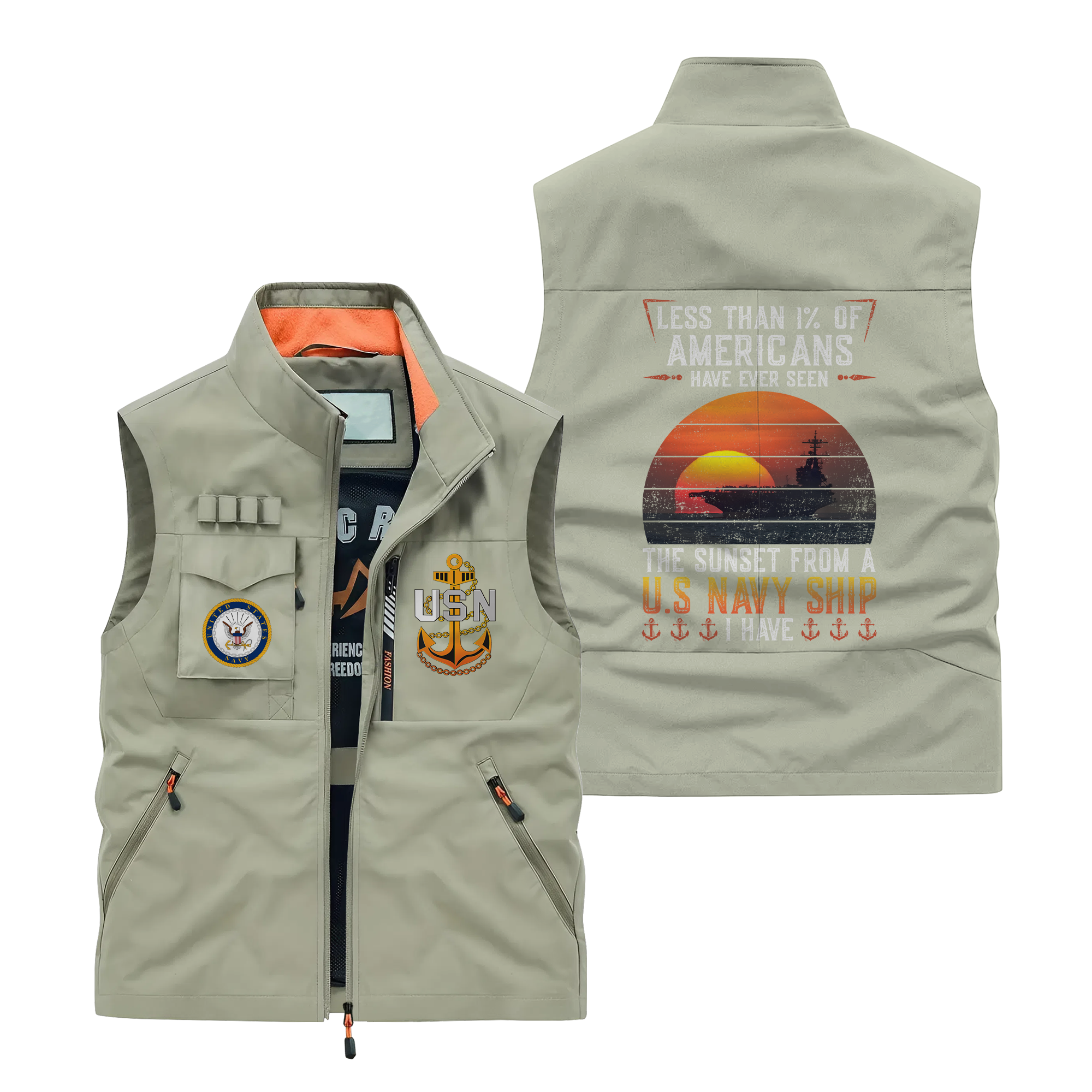 Less Than 1% Navy Ship Pocket Vest