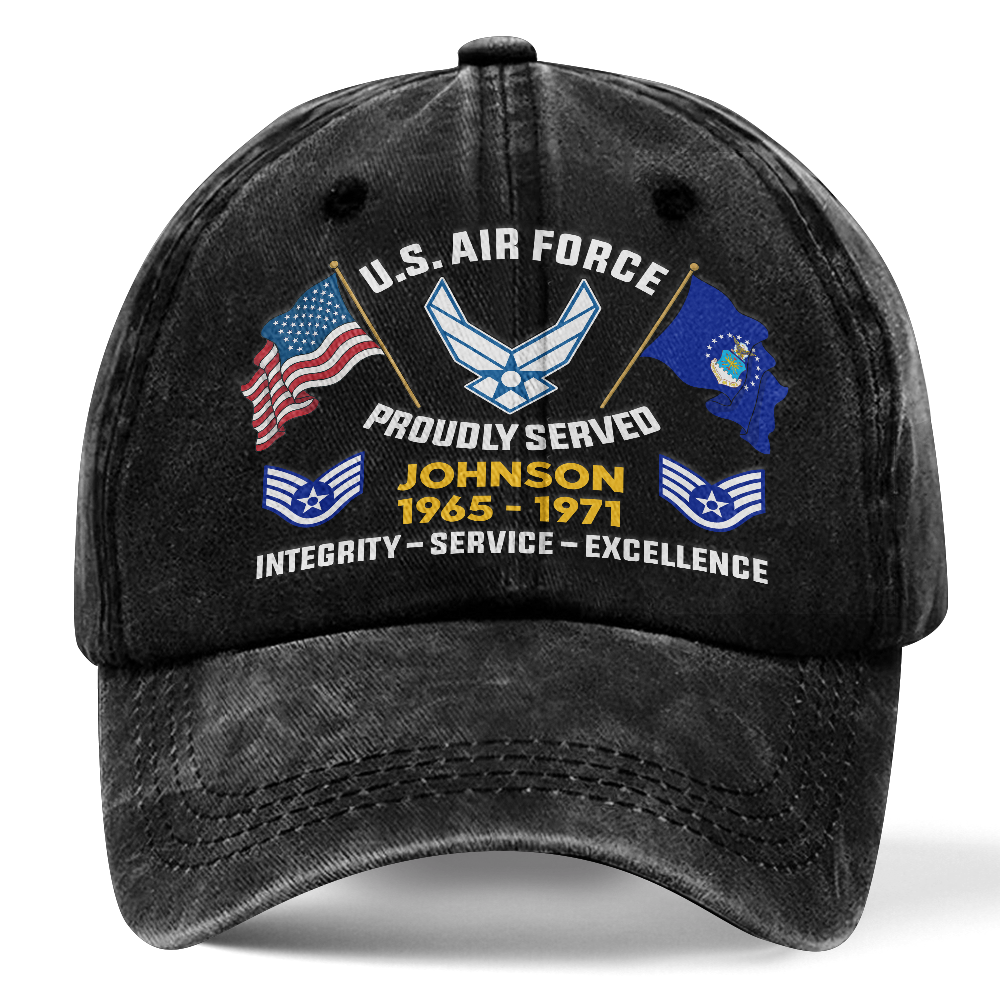 Personalizable Air Force Washed Cap