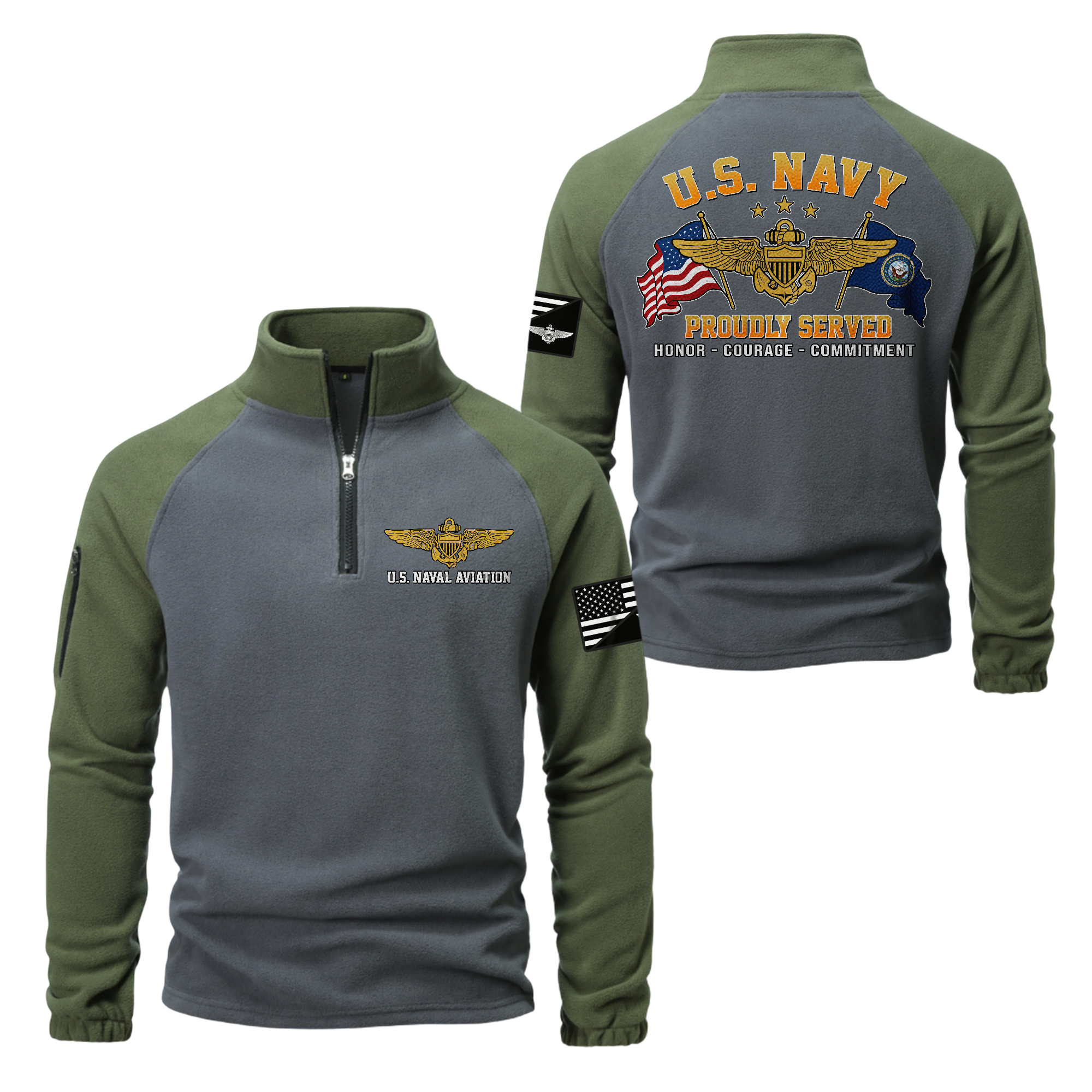 Naval Aviation Half-Zip Raglan Sweatshirt