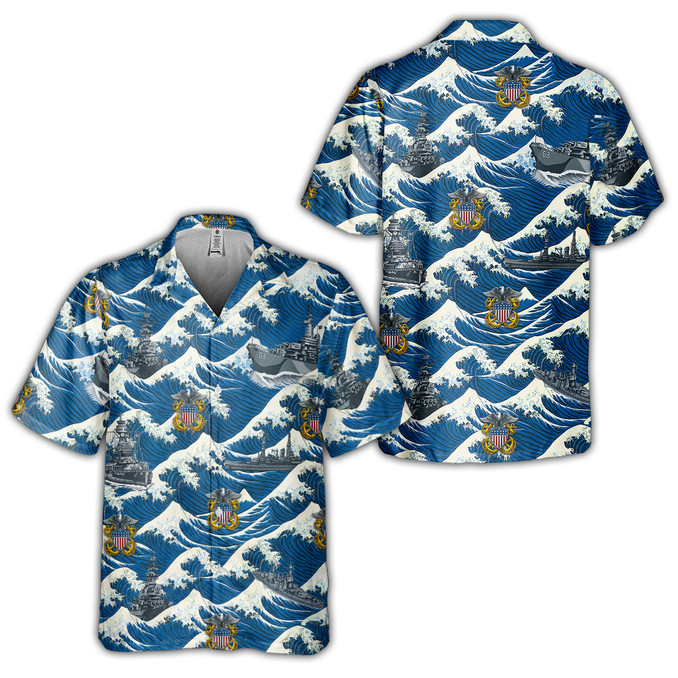 Navy Tropical Cuban Shirt