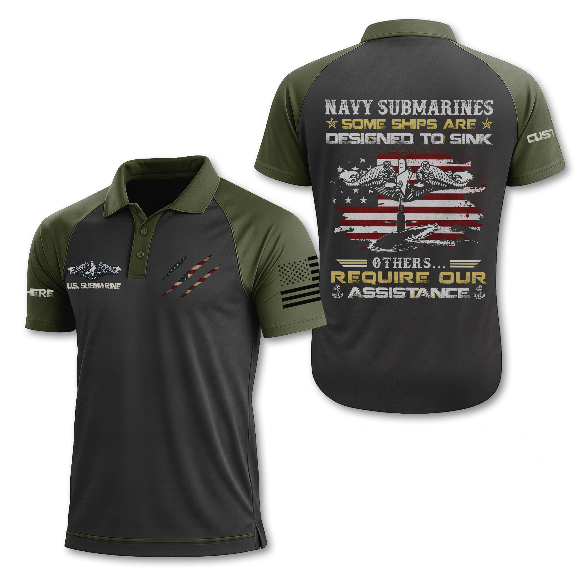 Navy Submarine Polo Shirt