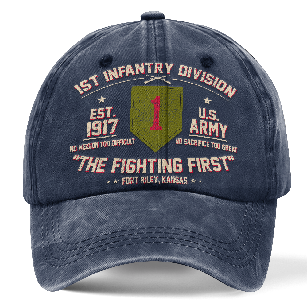 Personalizable Army 1st Infantry Division Washed Cap