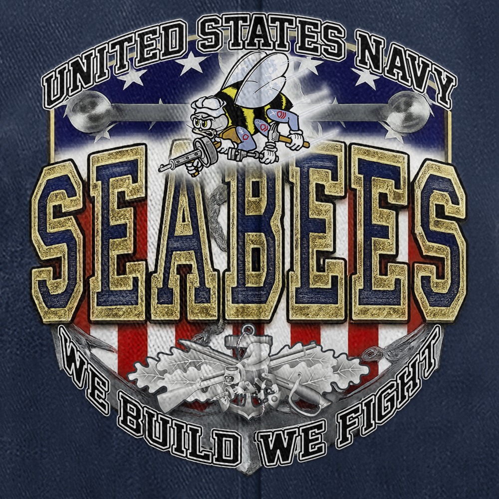 Personalizable Navy Seabee Washed Cap