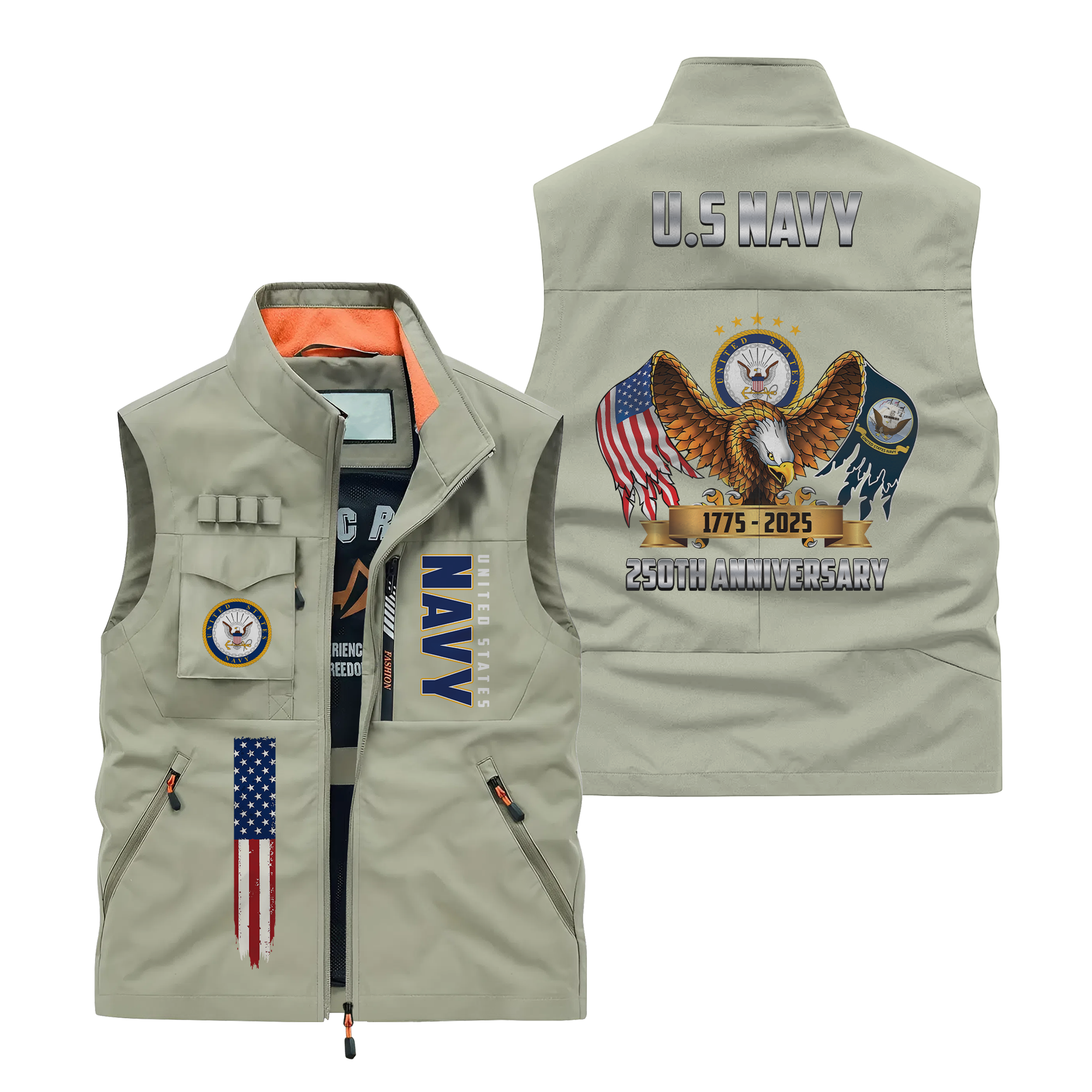 Navy 250th Anniversary Pocket Vest