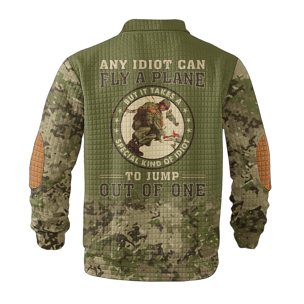 Personalizable It Takes A Special Kind of Idiot To Jump Out Of One Waffle Stand Collar Sweatshirt
