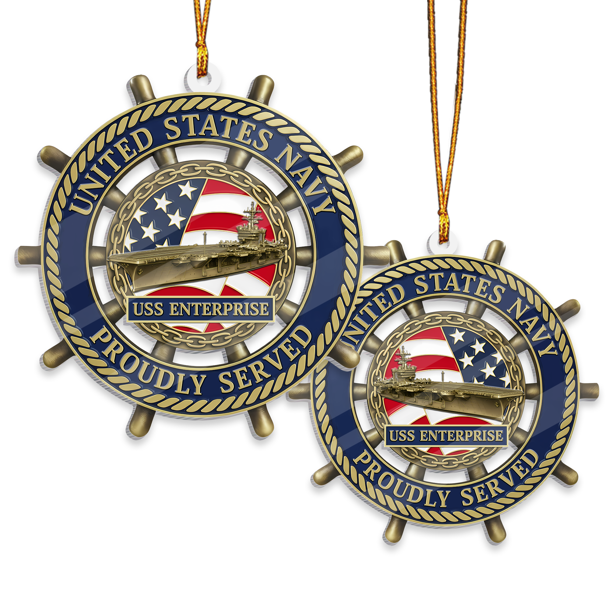 Personalizable Navy Ship Acrylic Ornament