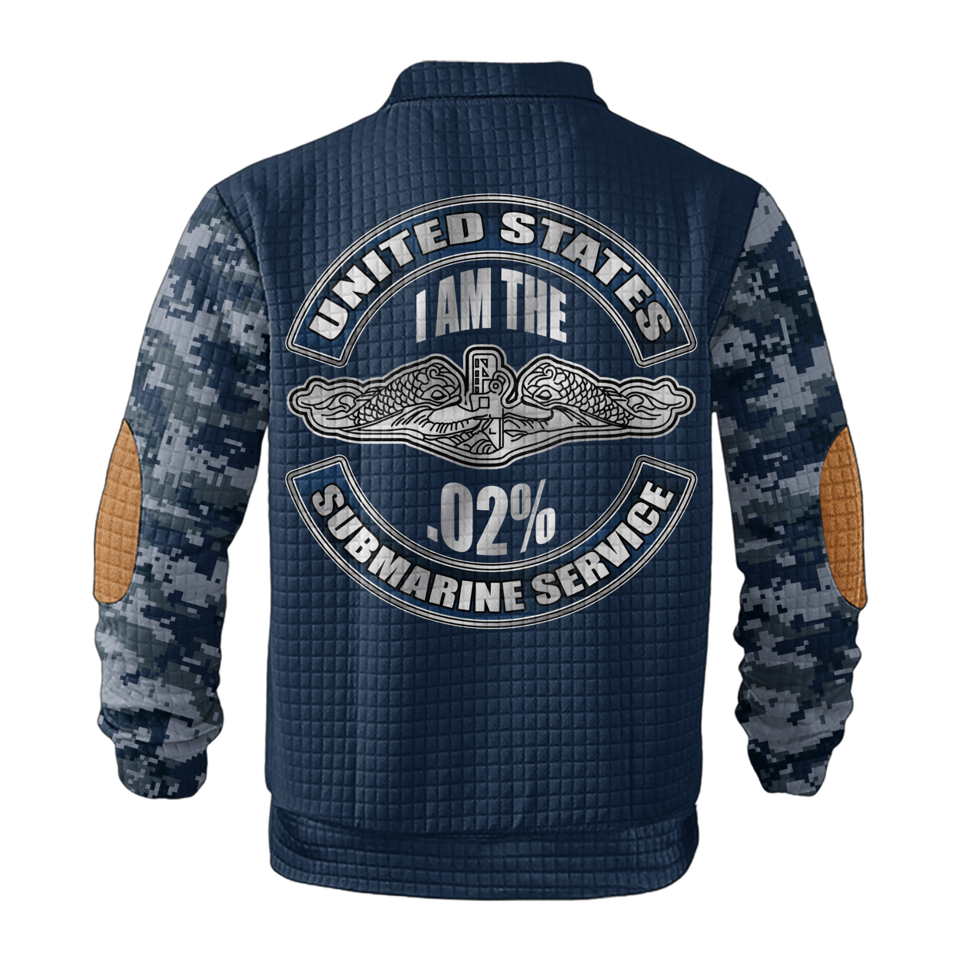 Navy Submarine I Am The .02% Waffle Stand Collar Sweatshirt