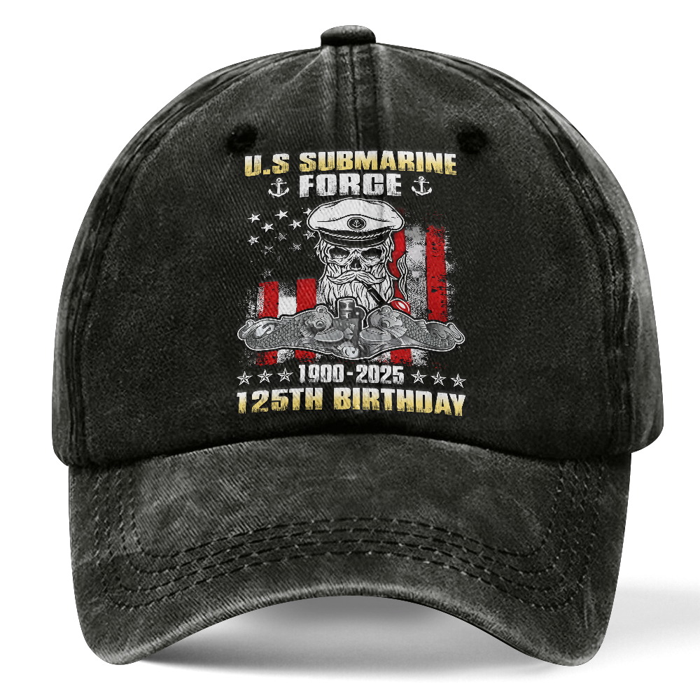 Navy Submarine 125th Birthday Washed Cap
