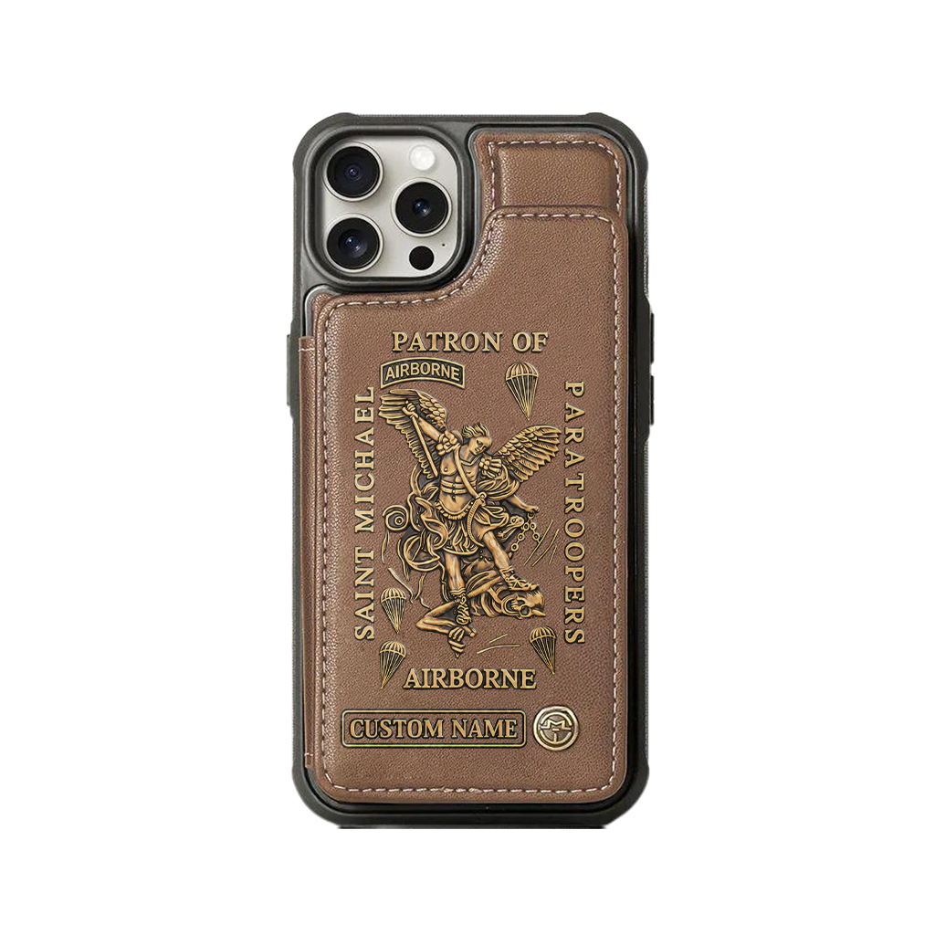 Personalizable Saint Michael Patron Of Paratroopers Wallet Phone Case