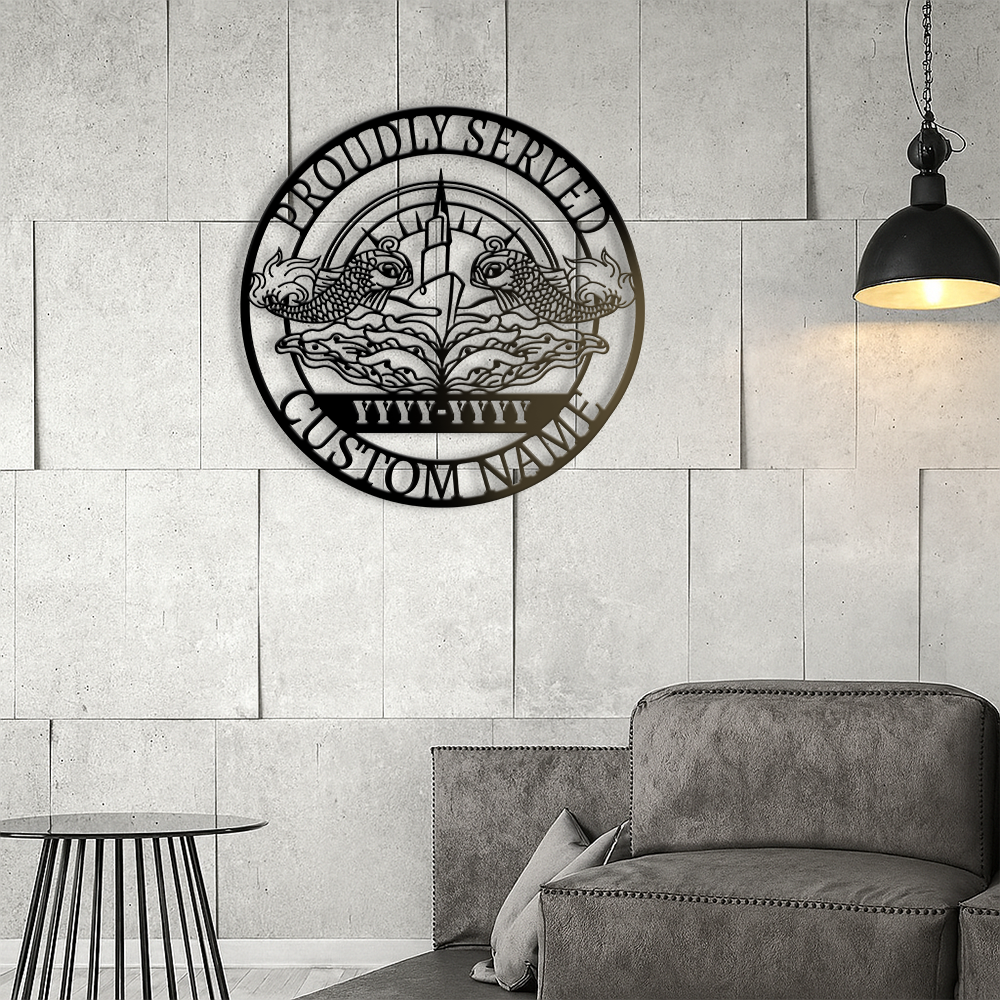 Personalized Navy Submarine Metal Sign Wall Art
