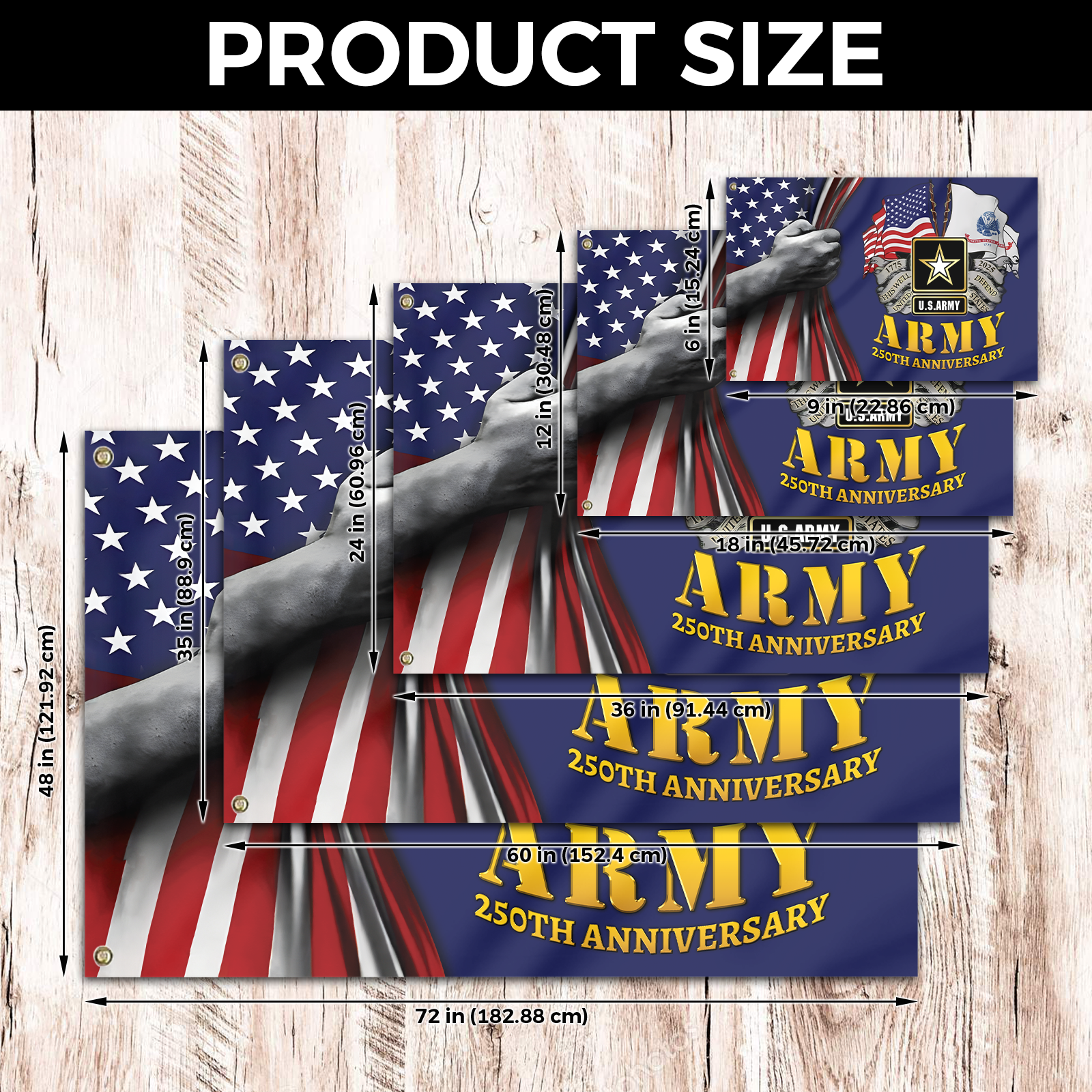 Army 250th Anniversary House Flag