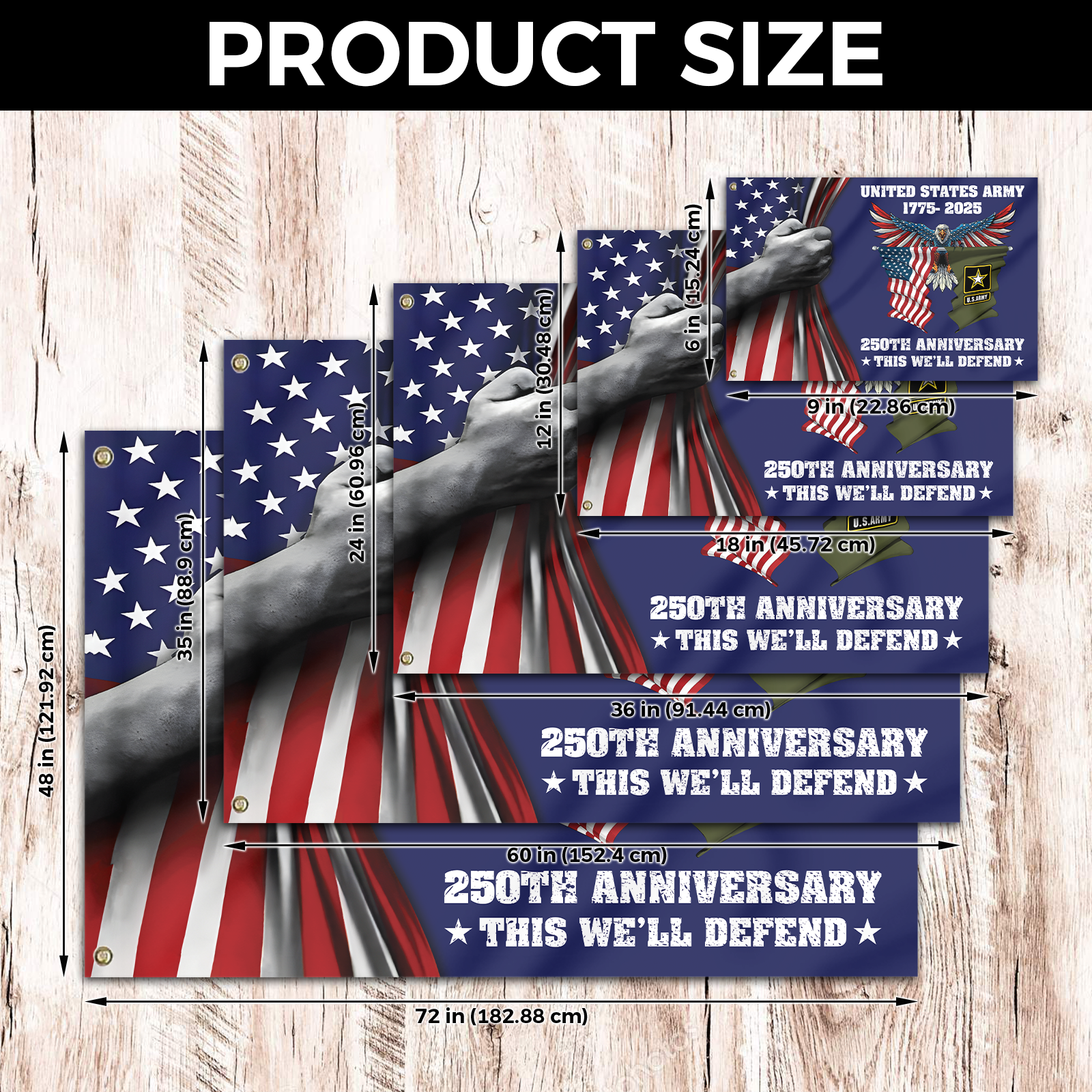 Army 250th Anniversary House Flag