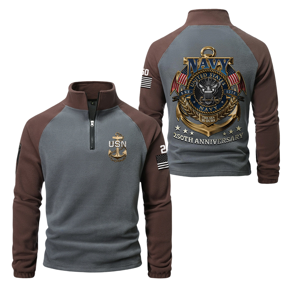 Navy 250th Anniversary Half-Zip Raglan Sweatshirt