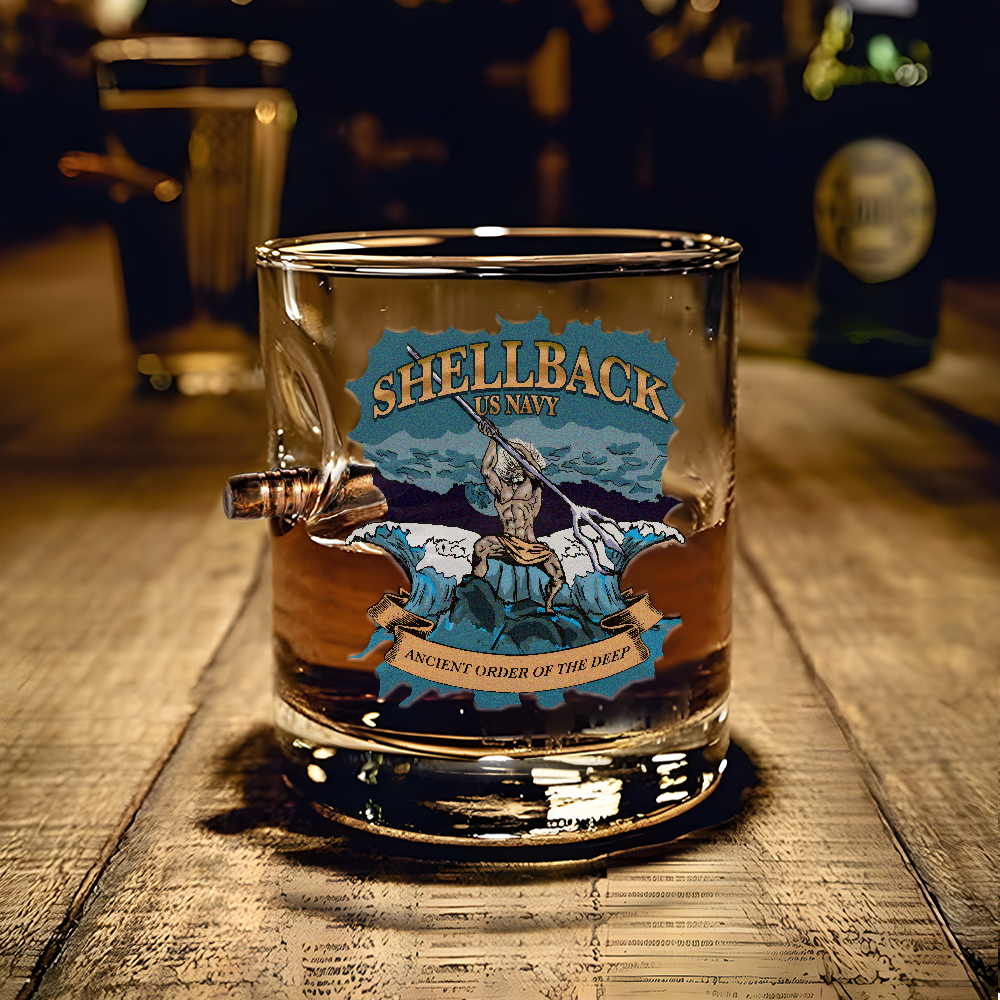 Shellback Ancient Order Of The Deep Bullet Whiskey Glass