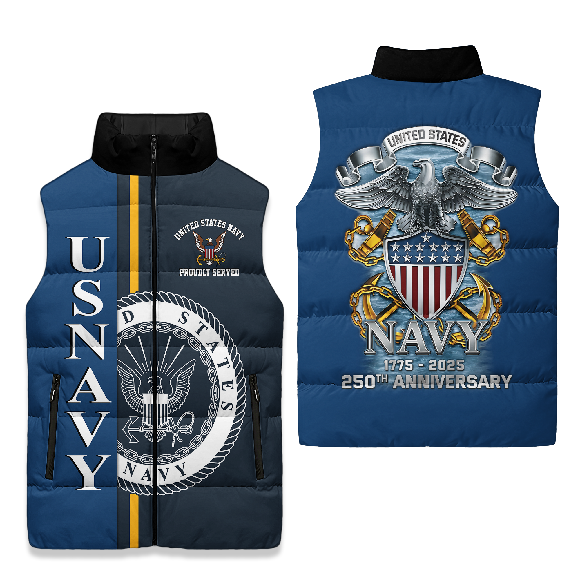 Navy 250th Anniversary Puffer Vest