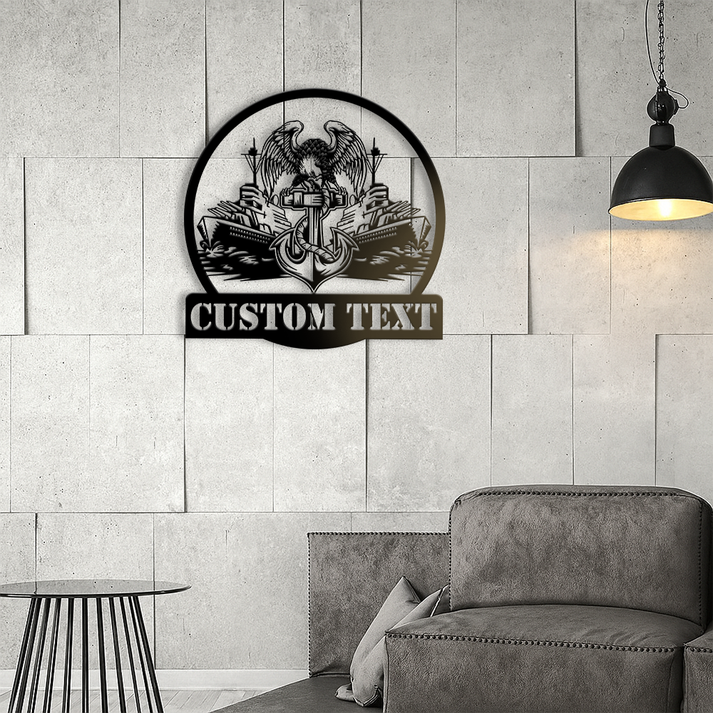 Personalized Navy Ship Metal Sign Wall Art
